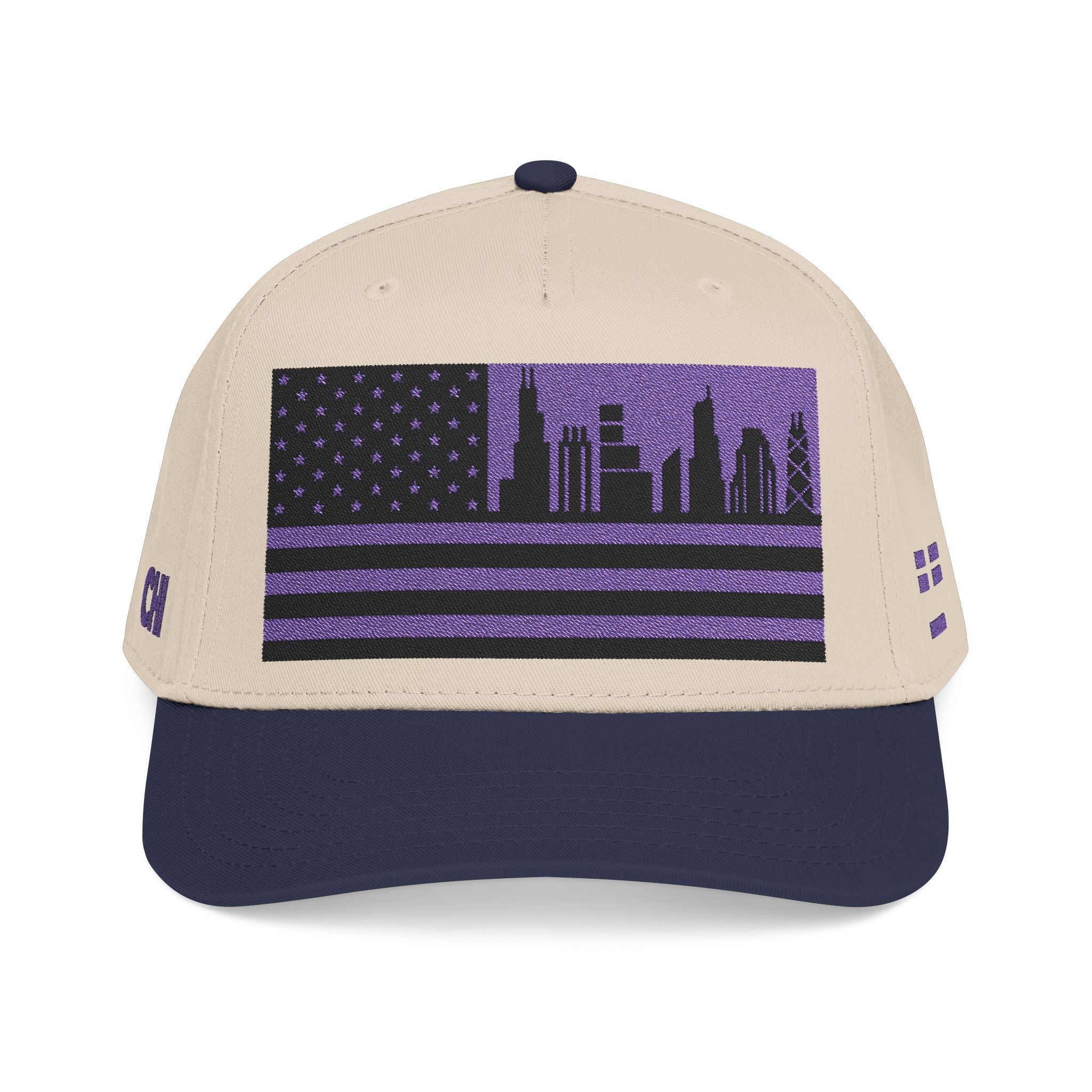 Chicago City Skyline Cap - Purple/Black Flag
