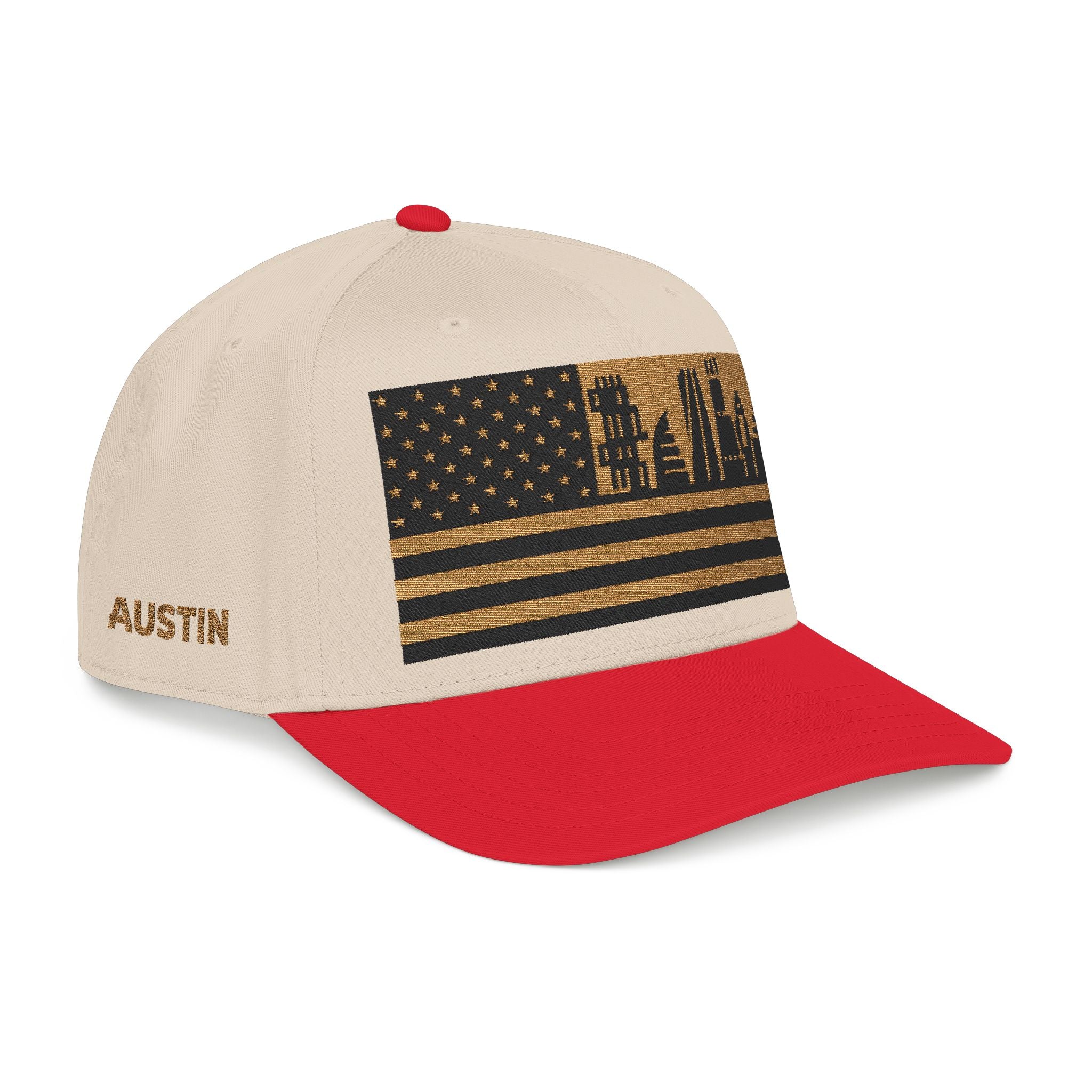 Austin City Skyline Cap - Gold/Black Flag