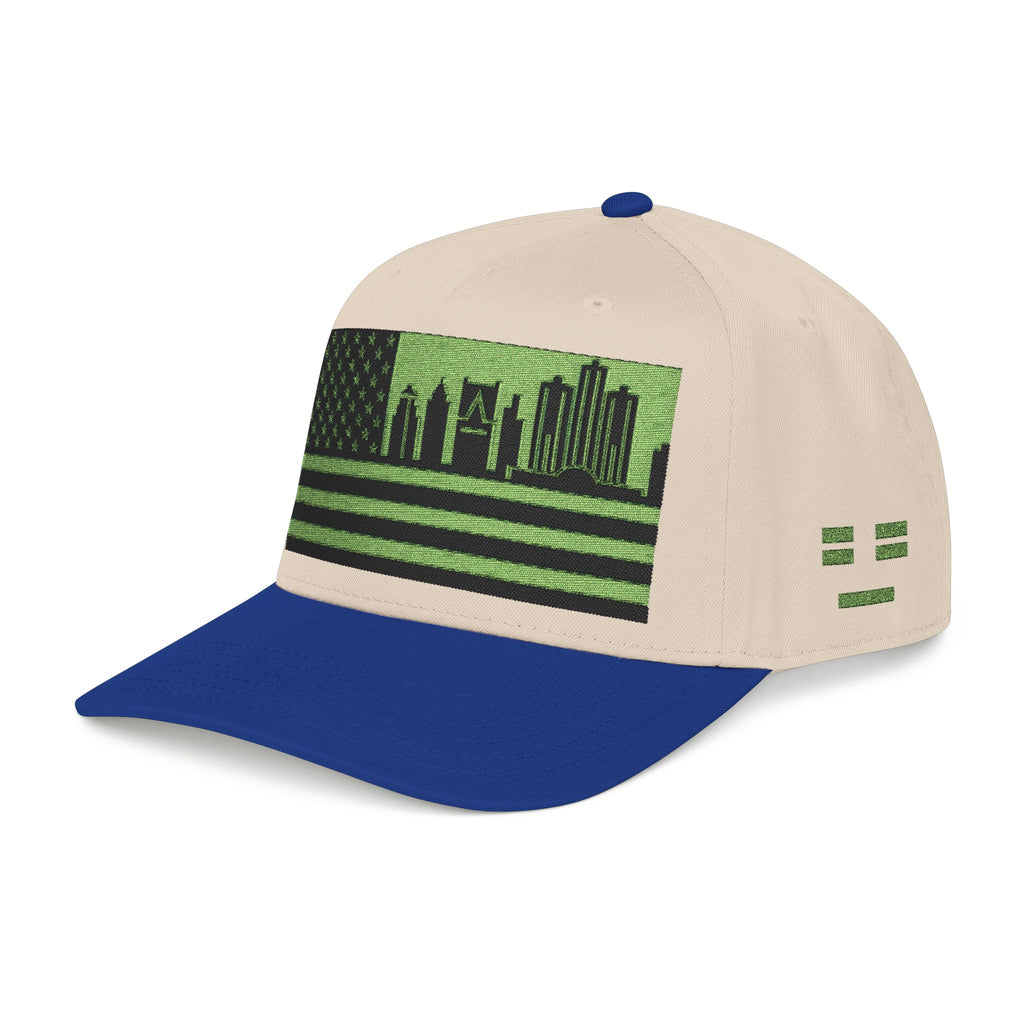 Detroit City Skyline Cap - Light Green/Black Flag