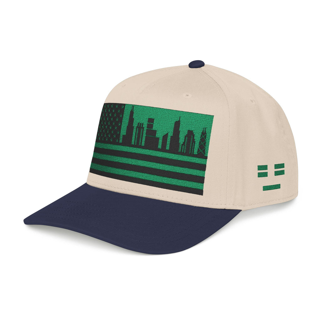 Chicago City Skyline Cap - Green/Black Flag