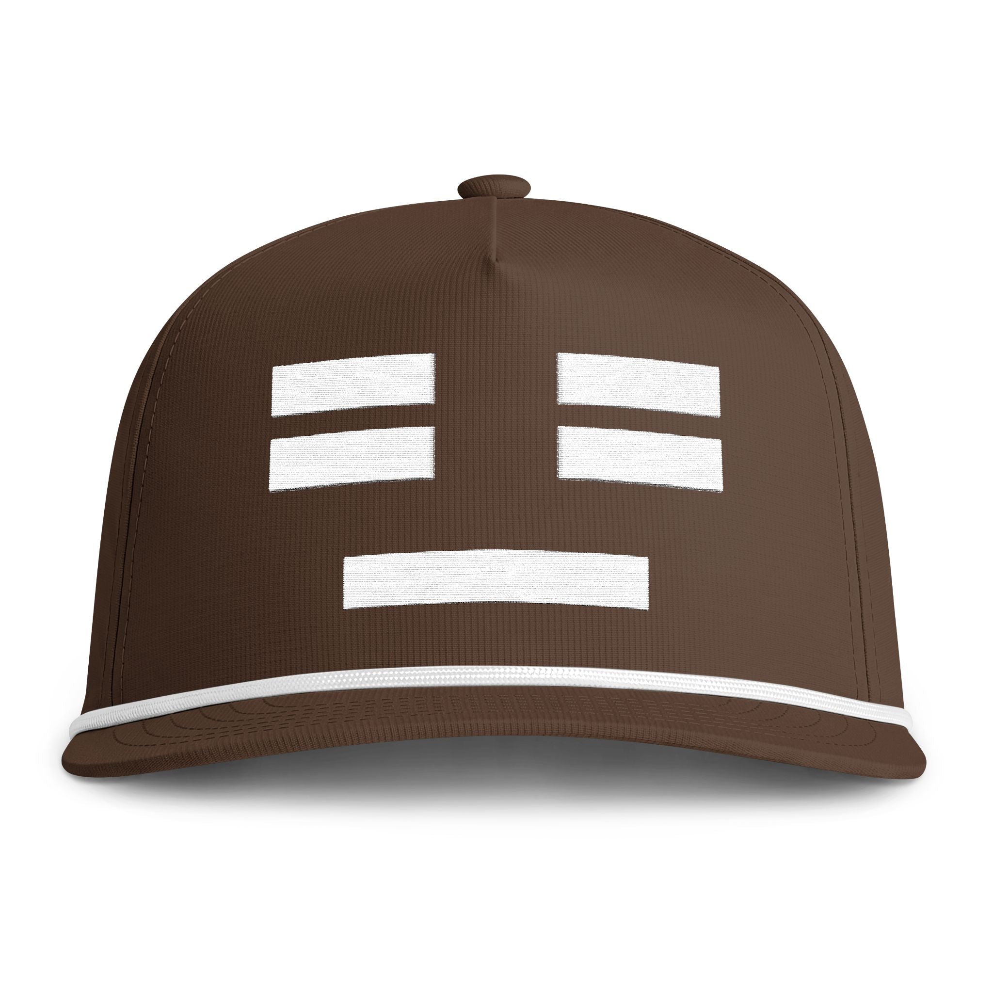 Face Icon Hat - Espresso/White Premium Snapback Cap