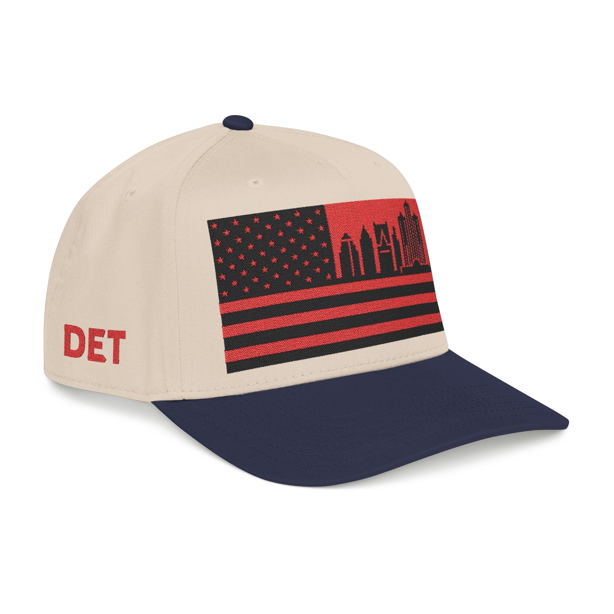 Detroit City Skyline Cap - Red/Black Flag