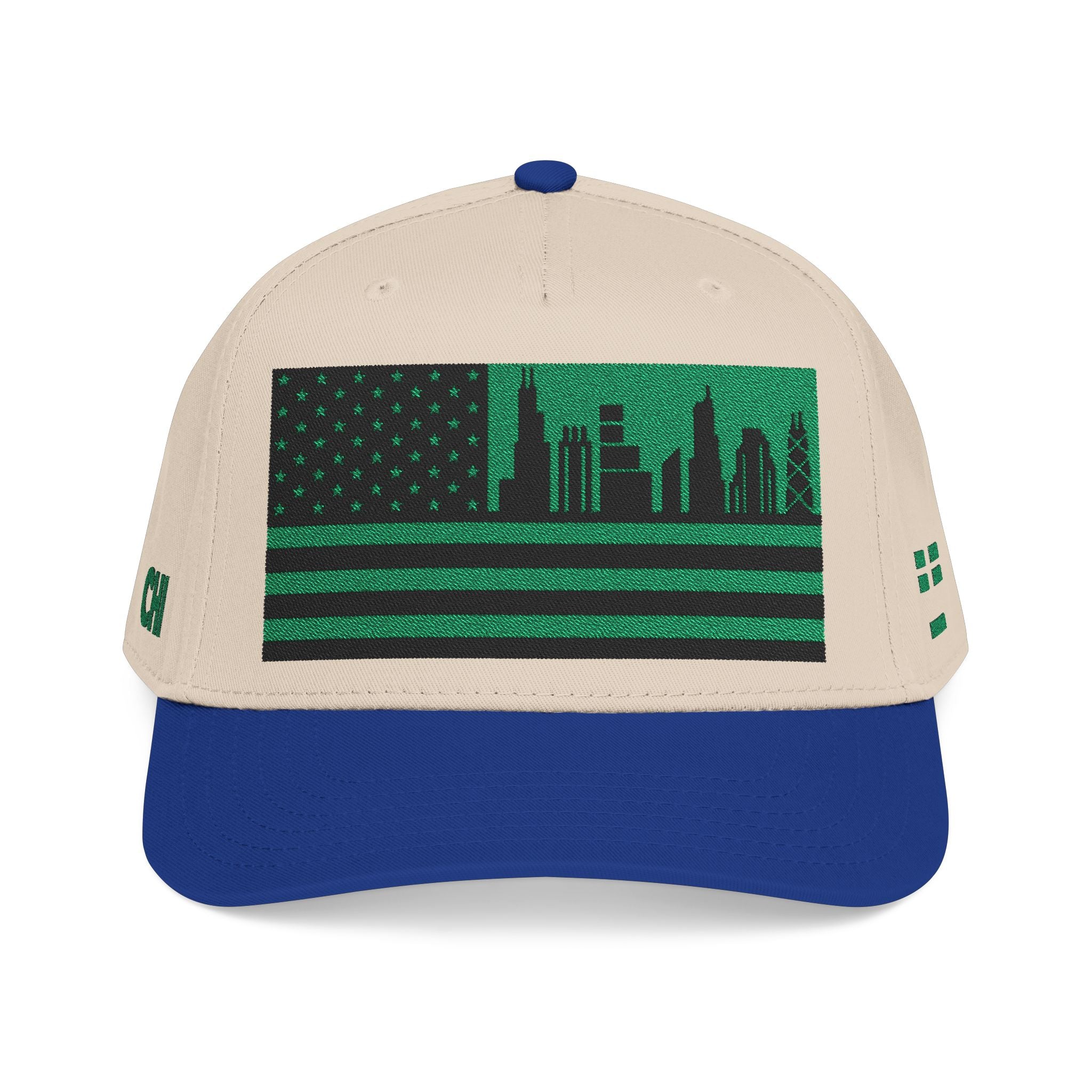 Chicago City Skyline Cap - Green/Black Flag