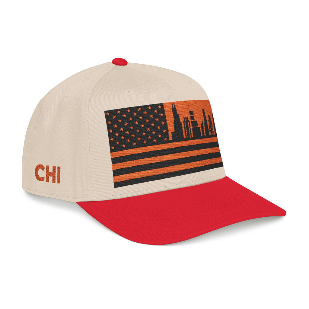 Chicago City Skyline Cap - Orange/Black Flag