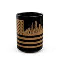 San Francisco Skyline Flag Mug — Black & Gold Cityscape Coffee Cup