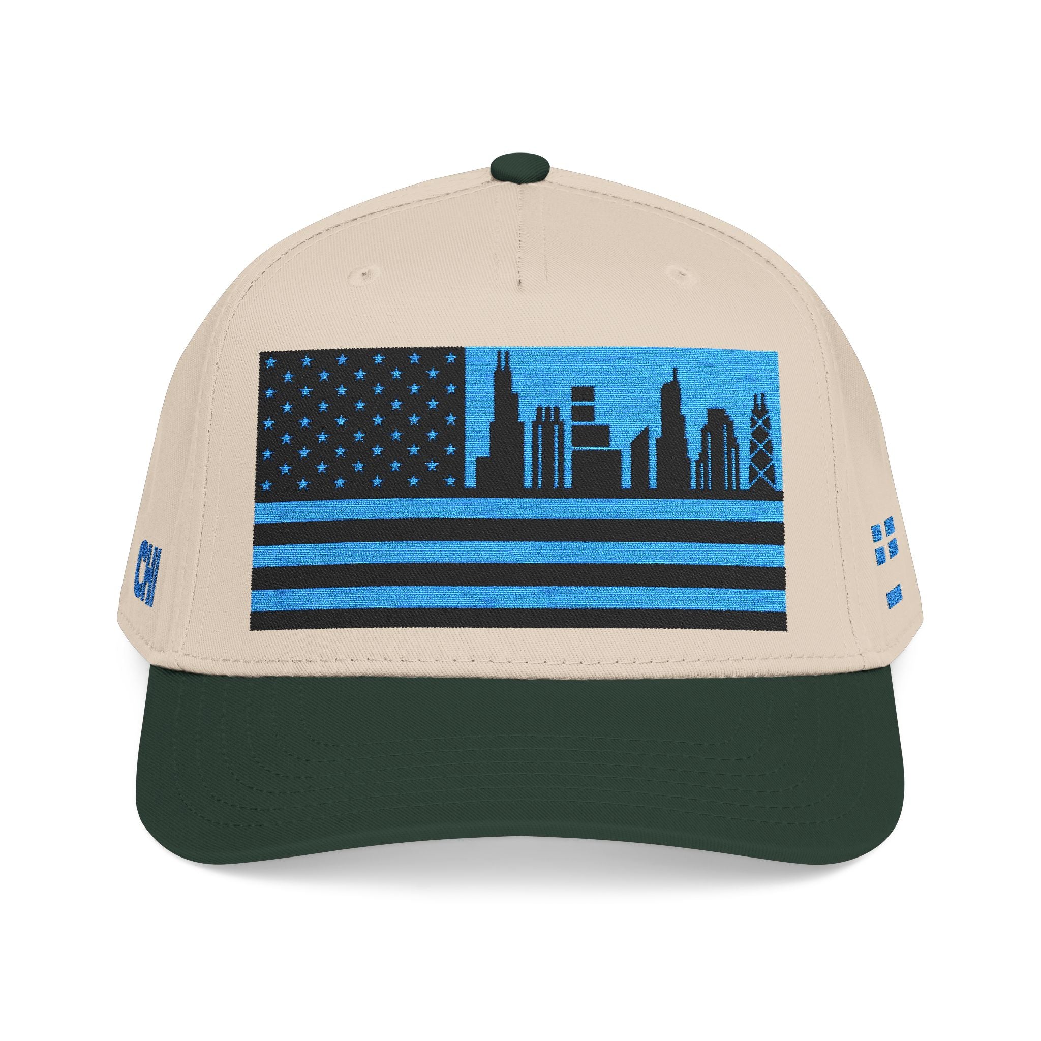 Chicago City Skyline Cap - Light Blue/Black Flag