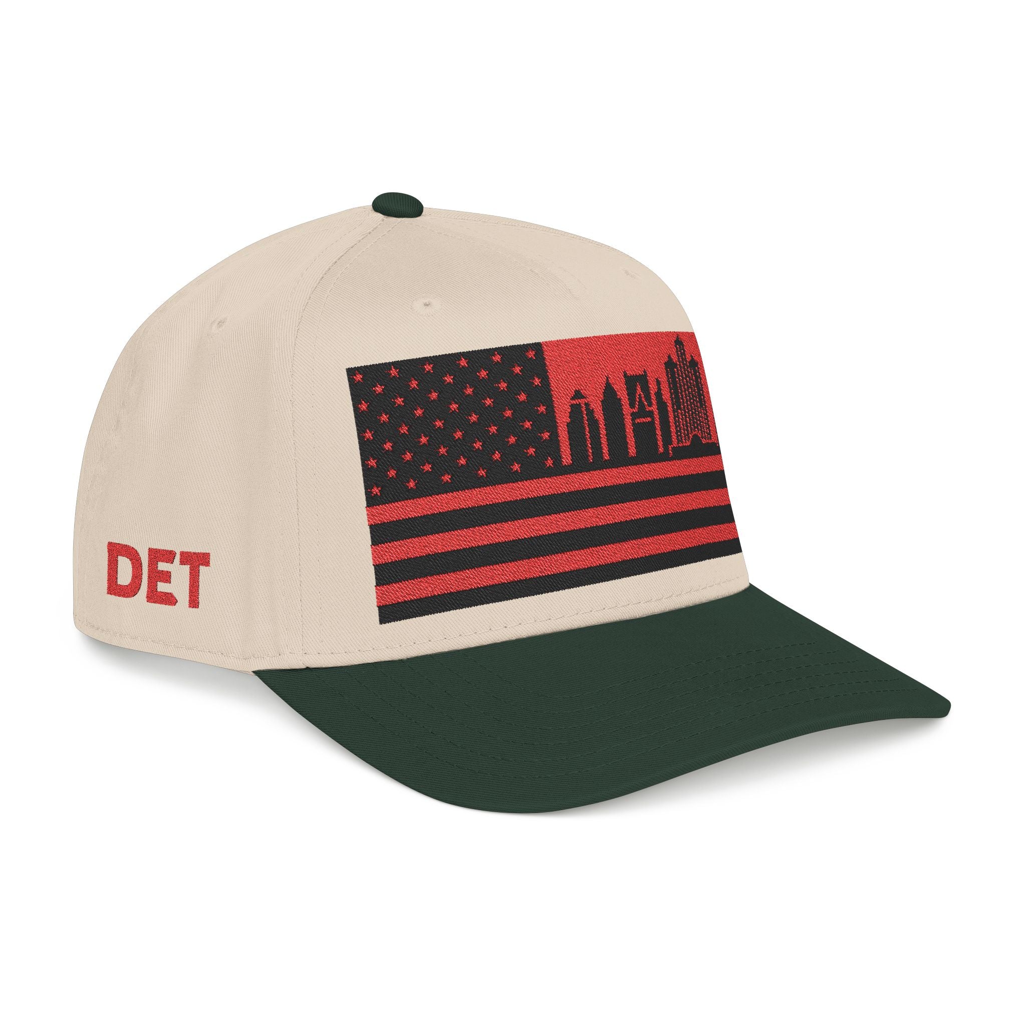 Detroit City Skyline Cap - Red/Black Flag