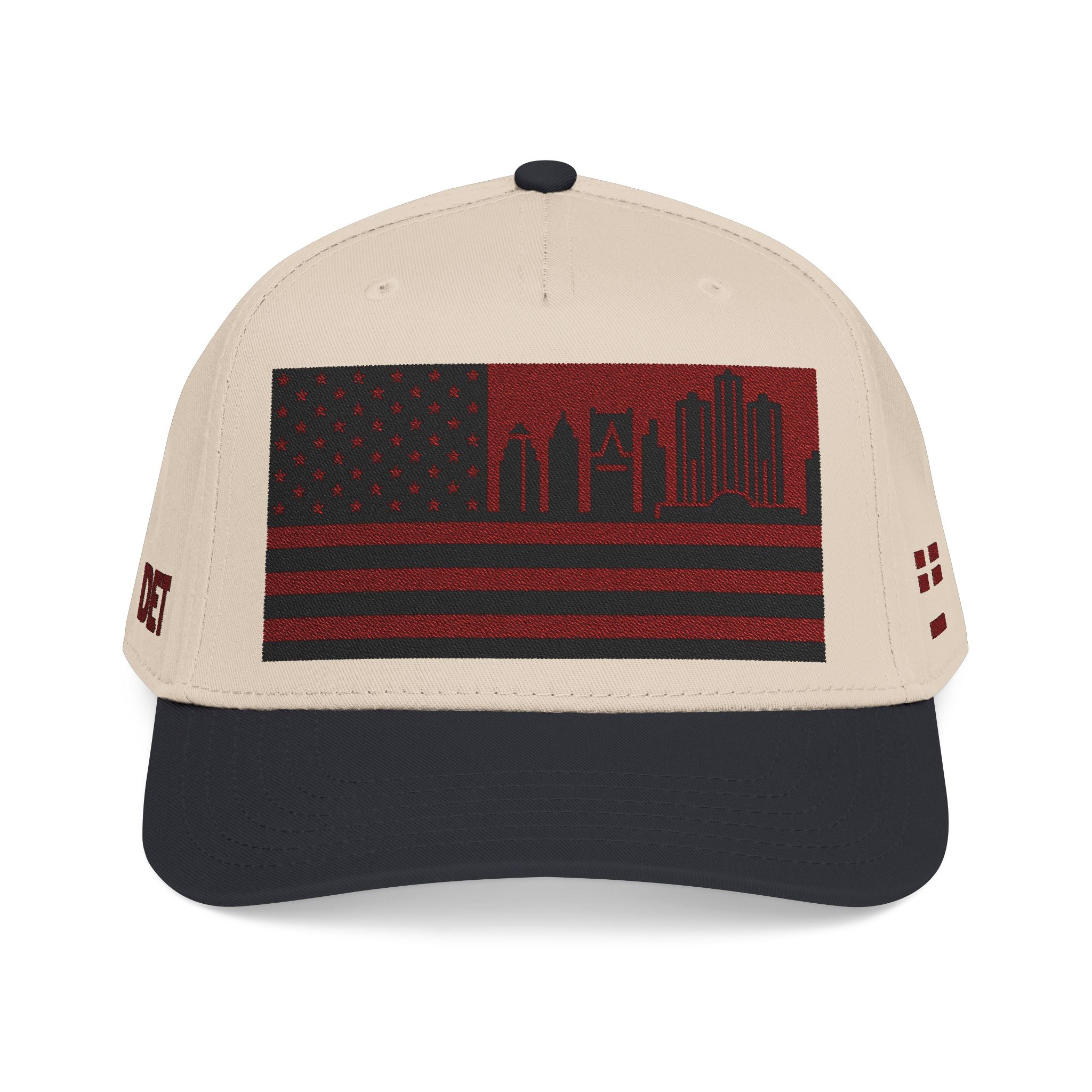 Detroit City Skyline Cap - Maroon/Black Flag