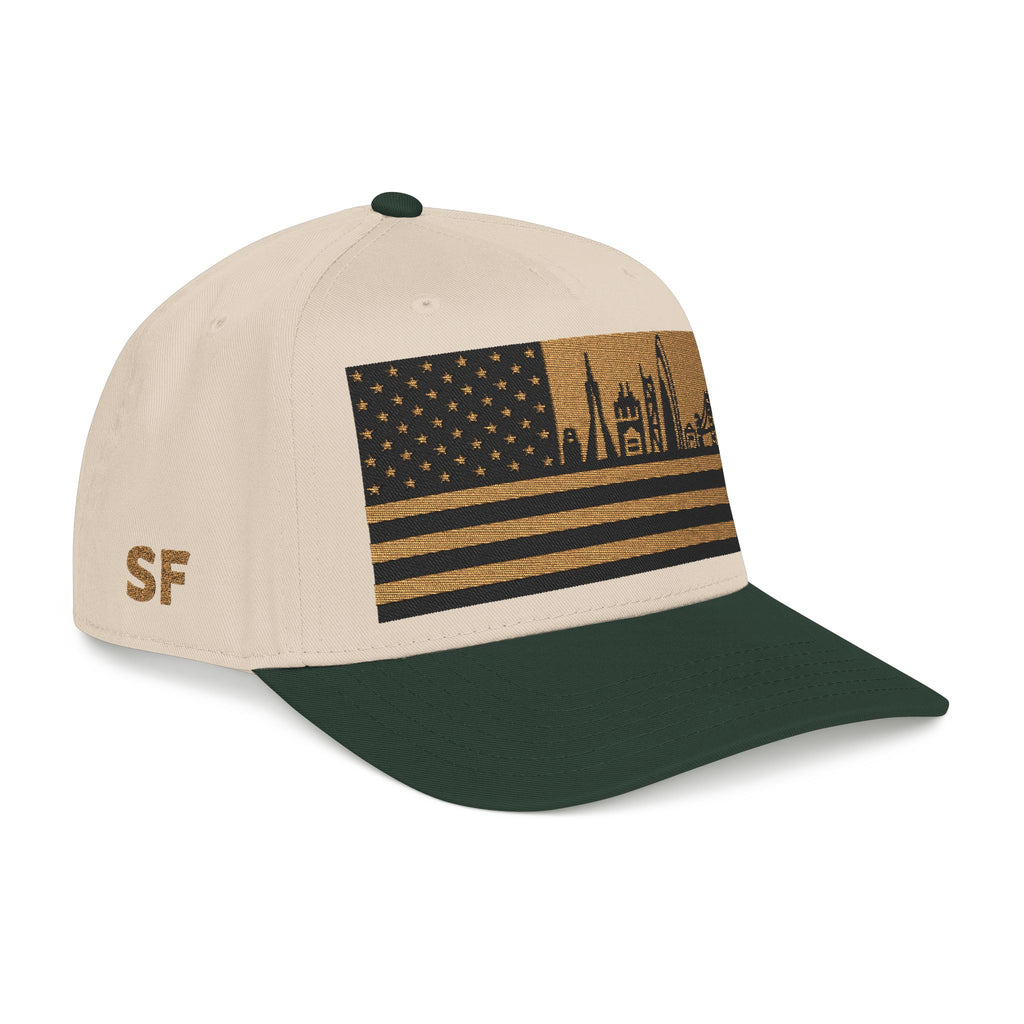 San Francisco City Skyline Cap - Gold/Black Flag