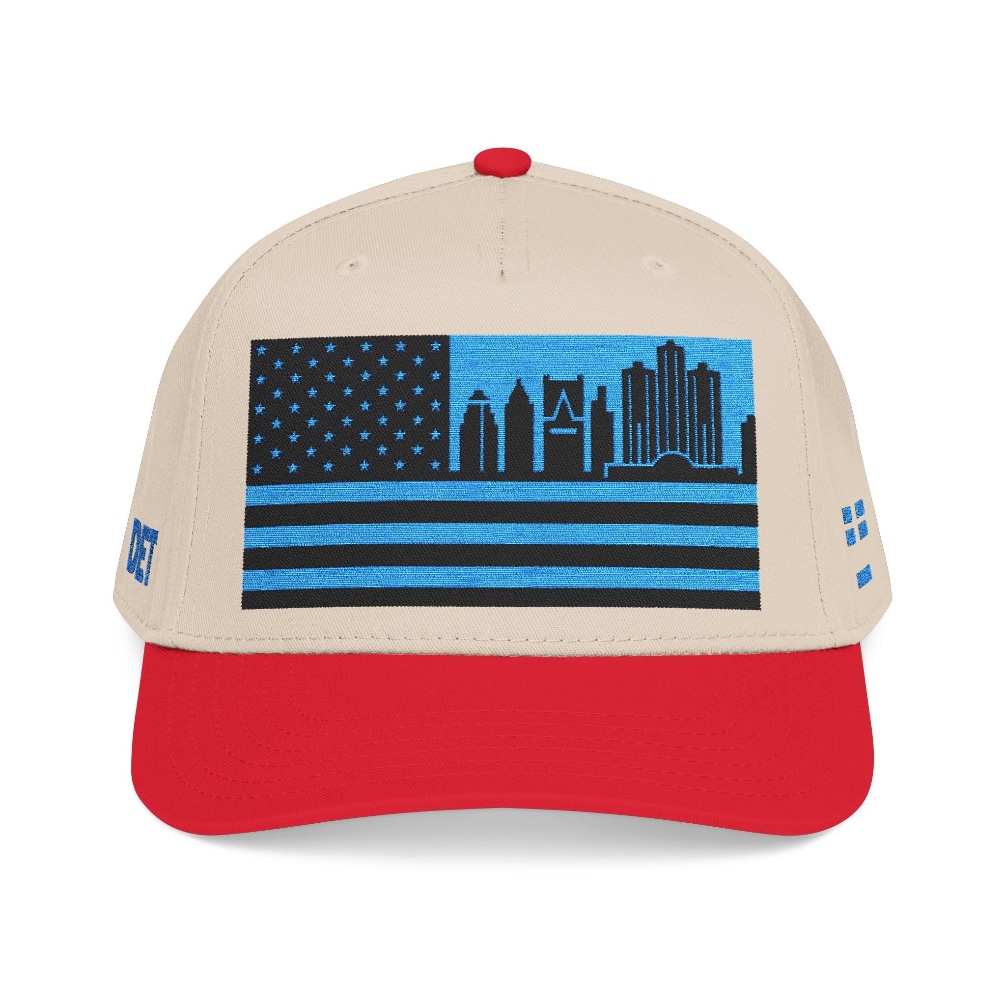 Detroit City Skyline Cap - Light Blue/Black Flag