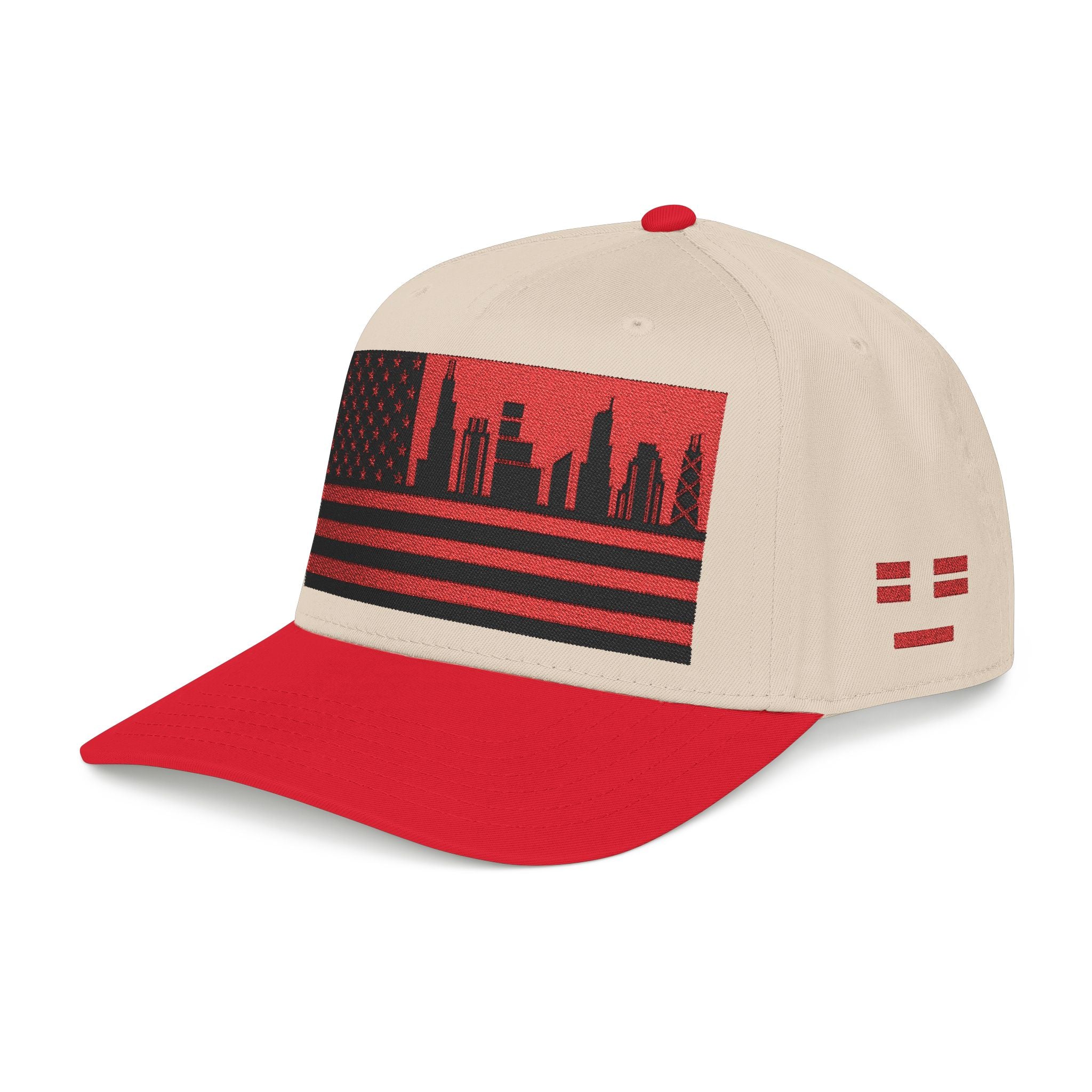 Chicago City Skyline Cap - Red/Black Flag