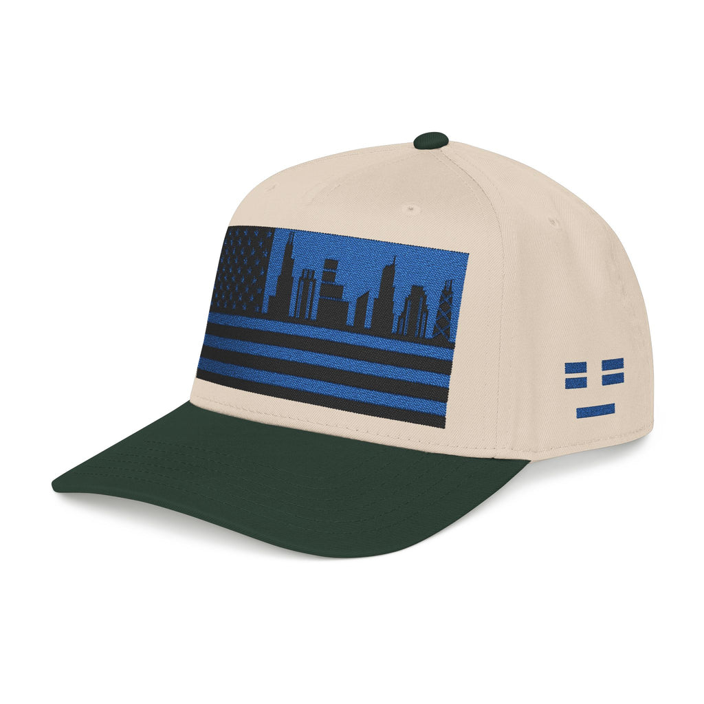 Chicago City Skyline Cap - Blue/Black Flag