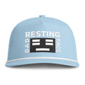 Resting Dad Face Black Icon Hat - Light Blue/White Premium Snapback Cap