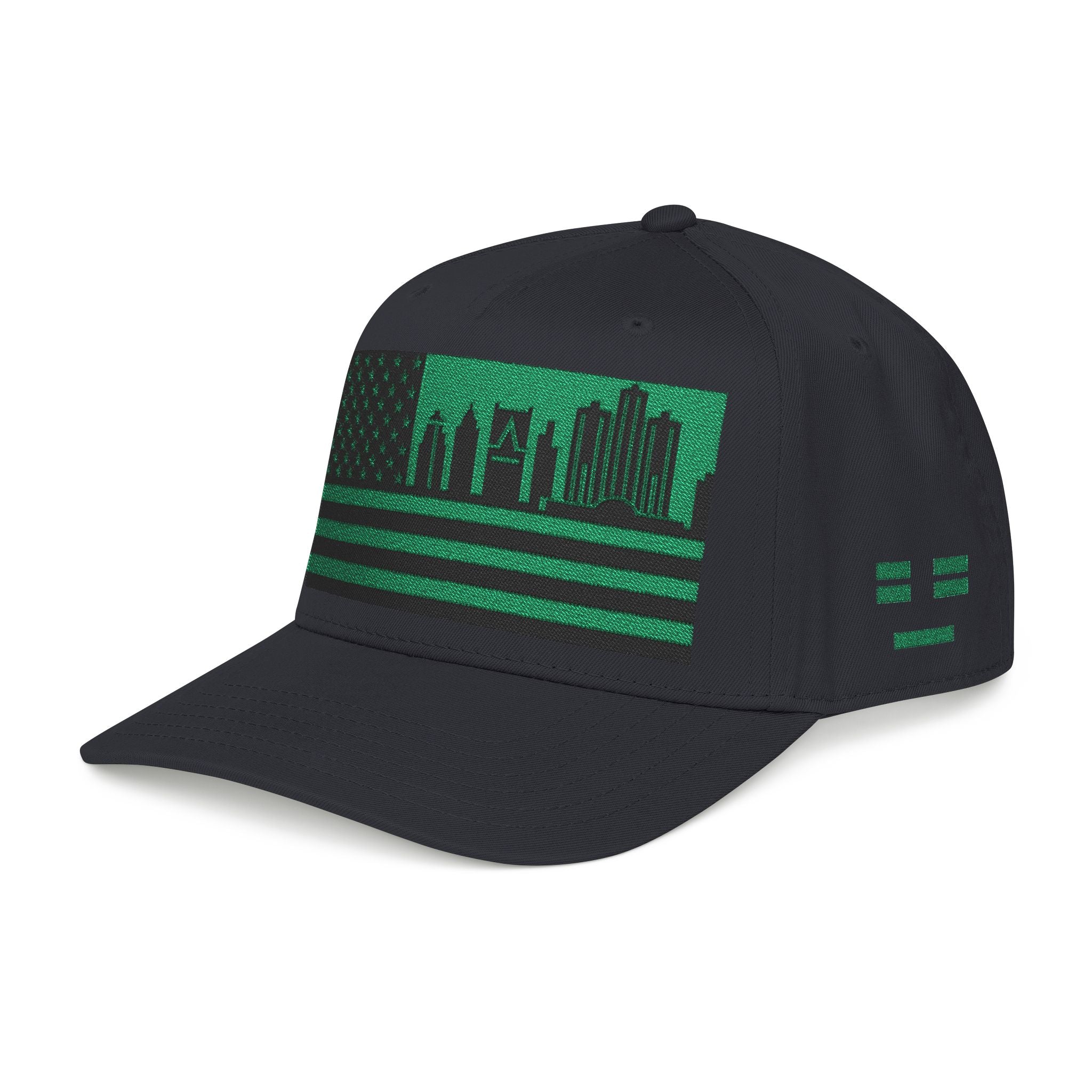 Detroit City Skyline Cap - Green/Black Flag