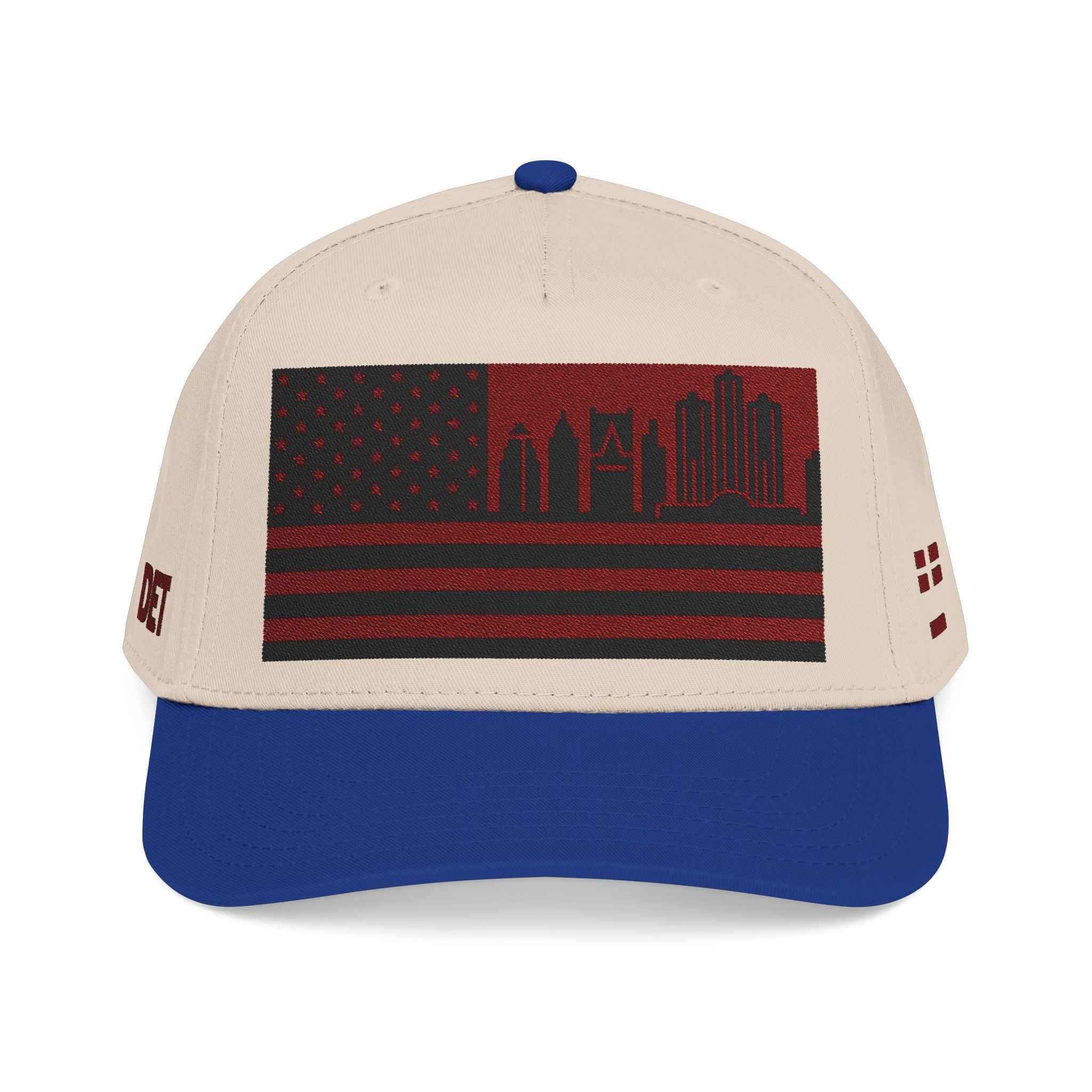 Detroit City Skyline Cap - Maroon/Black Flag