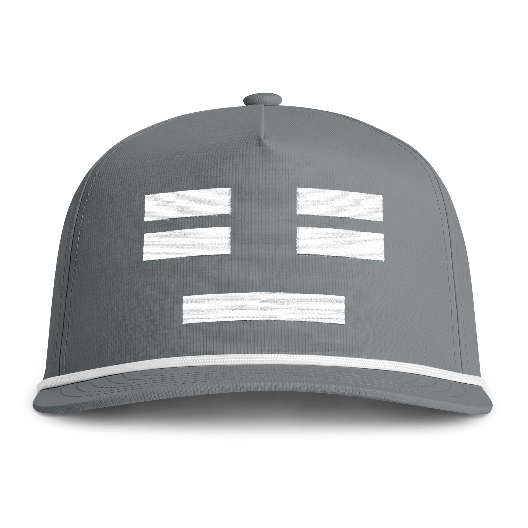 Face Icon Hat - Grey/White Premium Snapback Cap