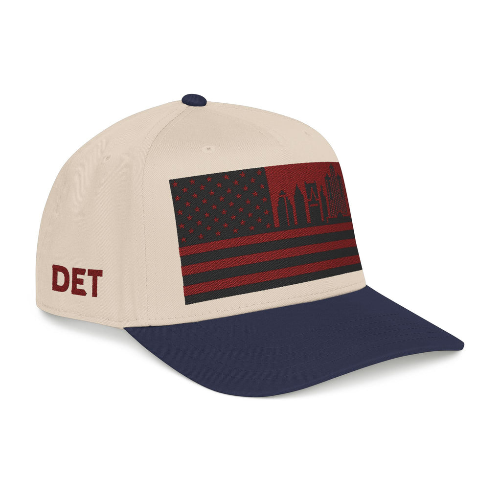Detroit City Skyline Cap - Maroon/Black Flag