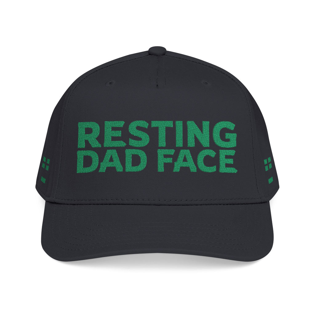 Resting Dad Face Cap - Green Embroidery