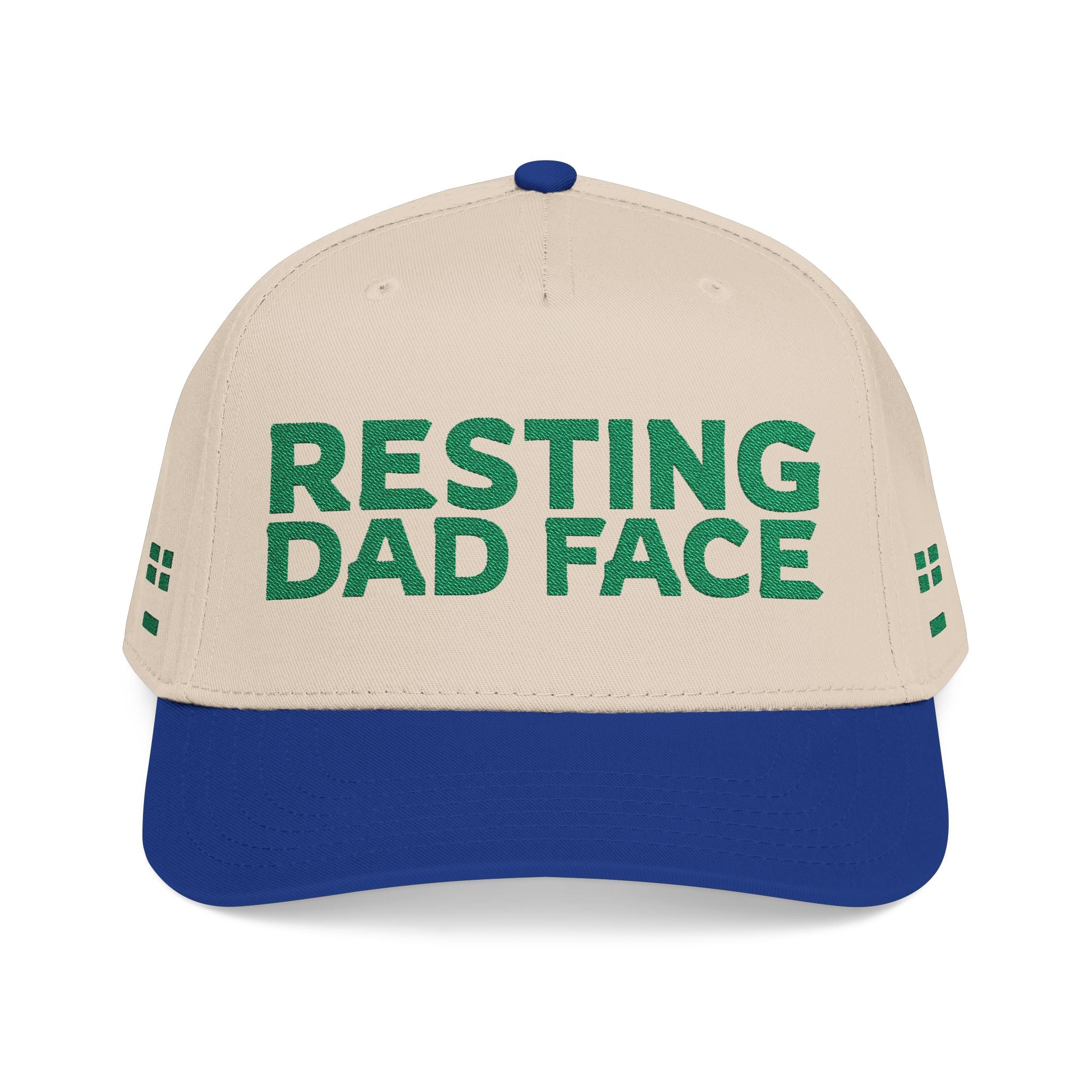 Resting Dad Face Cap - Green Embroidery