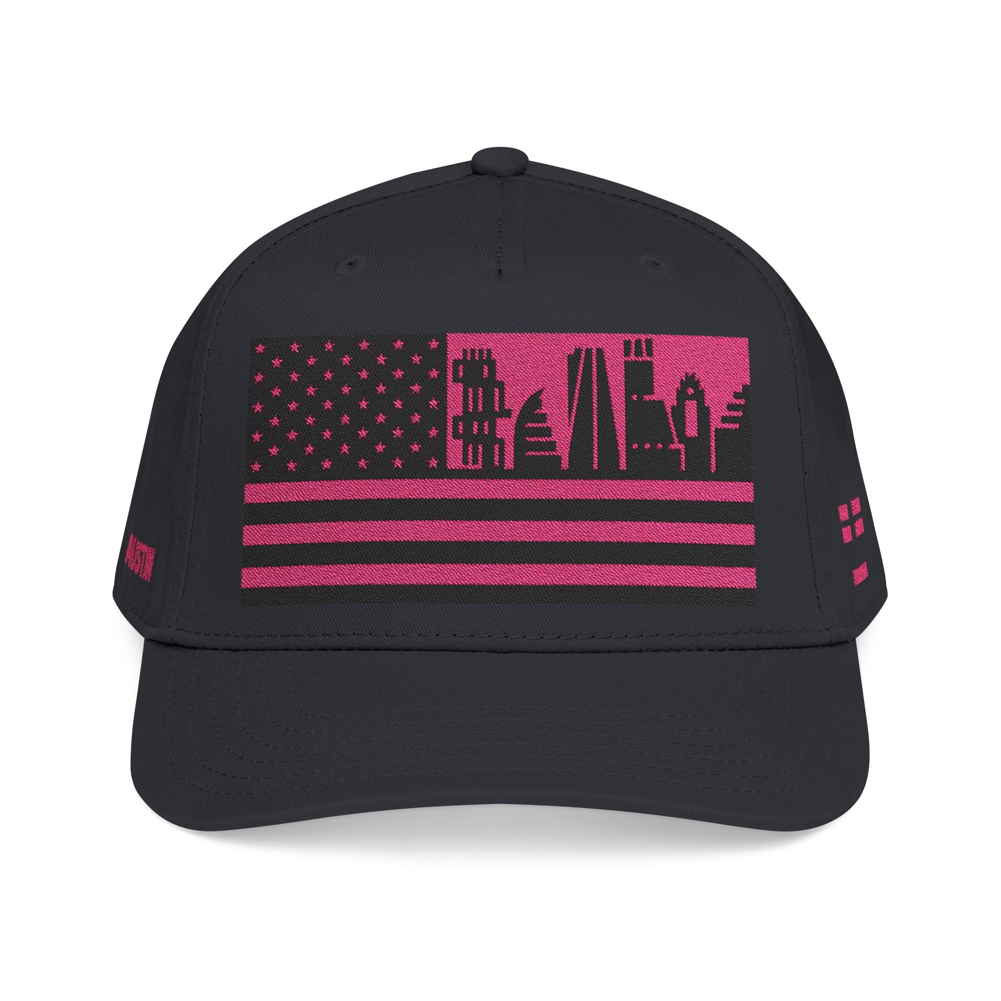 Austin City Skyline Cap - Pink/Black Flag