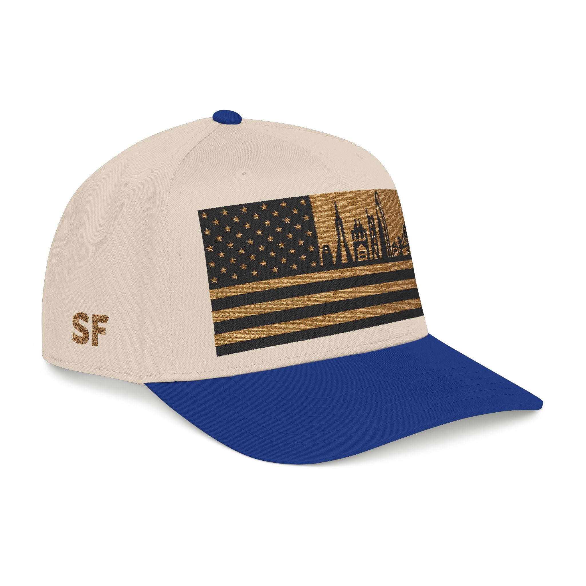 San Francisco City Skyline Cap - Gold/Black Flag