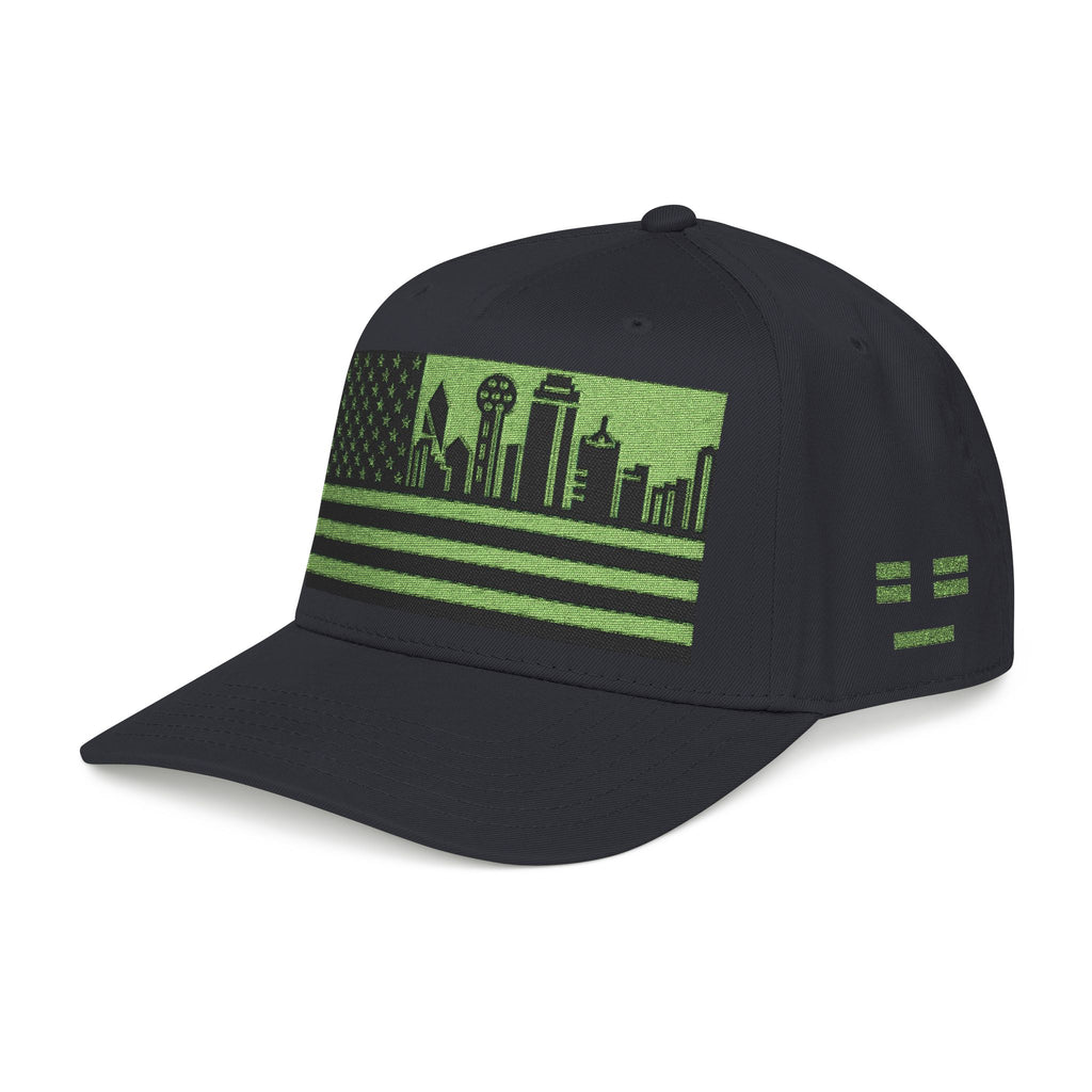 Dallas City Skyline Cap - Light Green/Black Flag