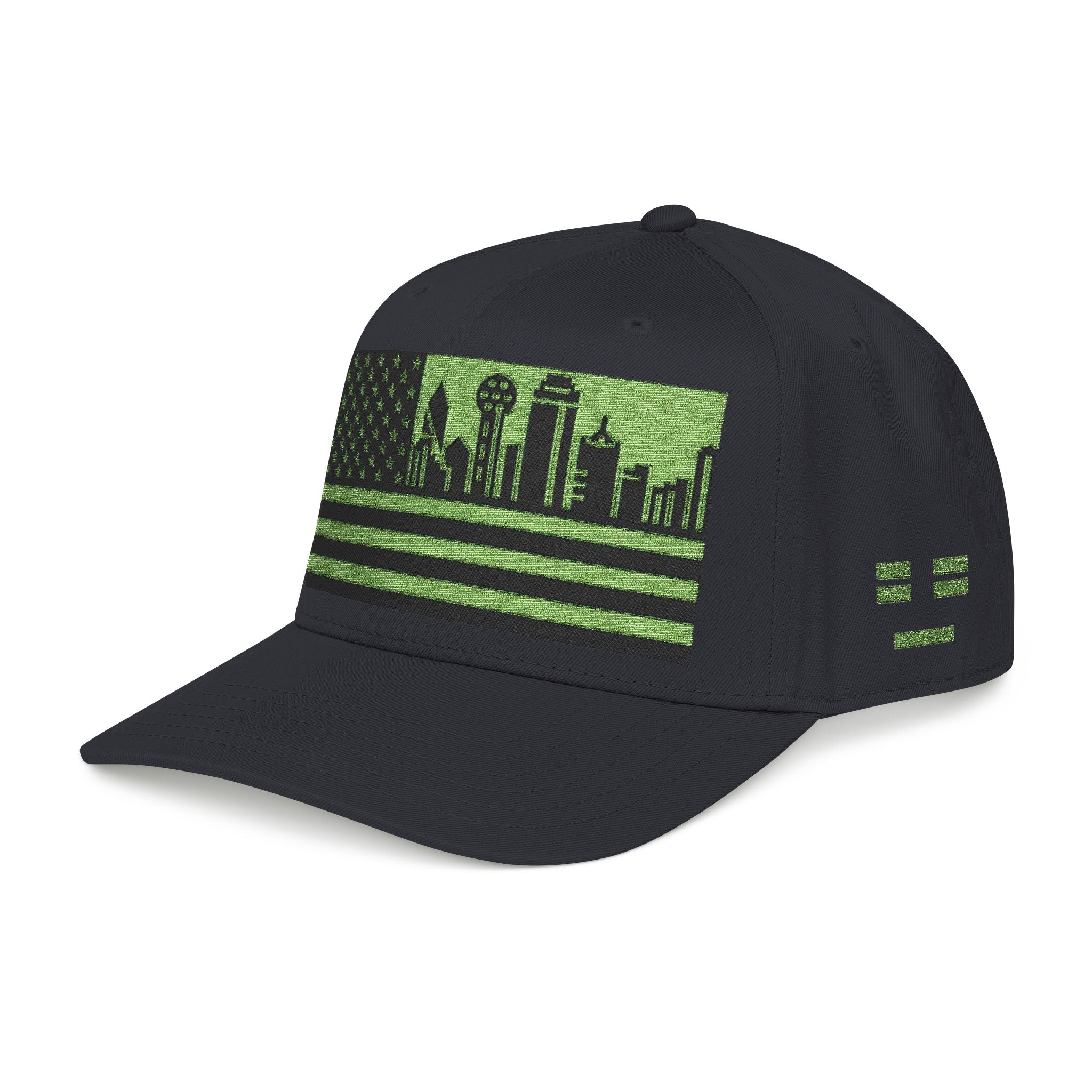 Dallas City Skyline Cap - Light Green/Black Flag