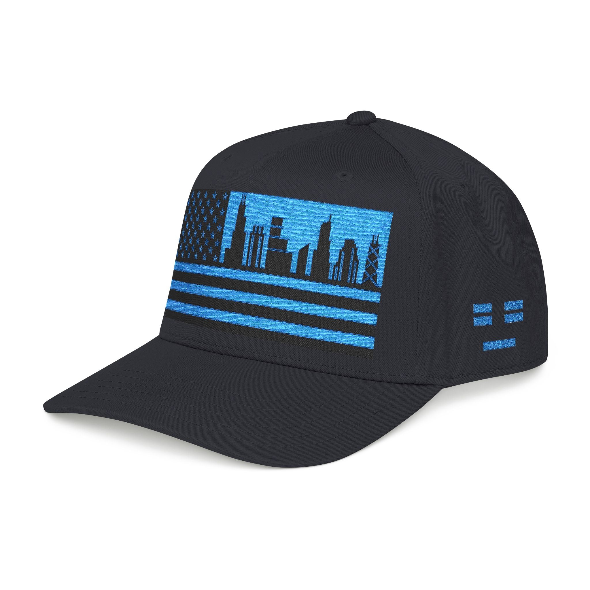 Chicago City Skyline Cap - Light Blue/Black Flag