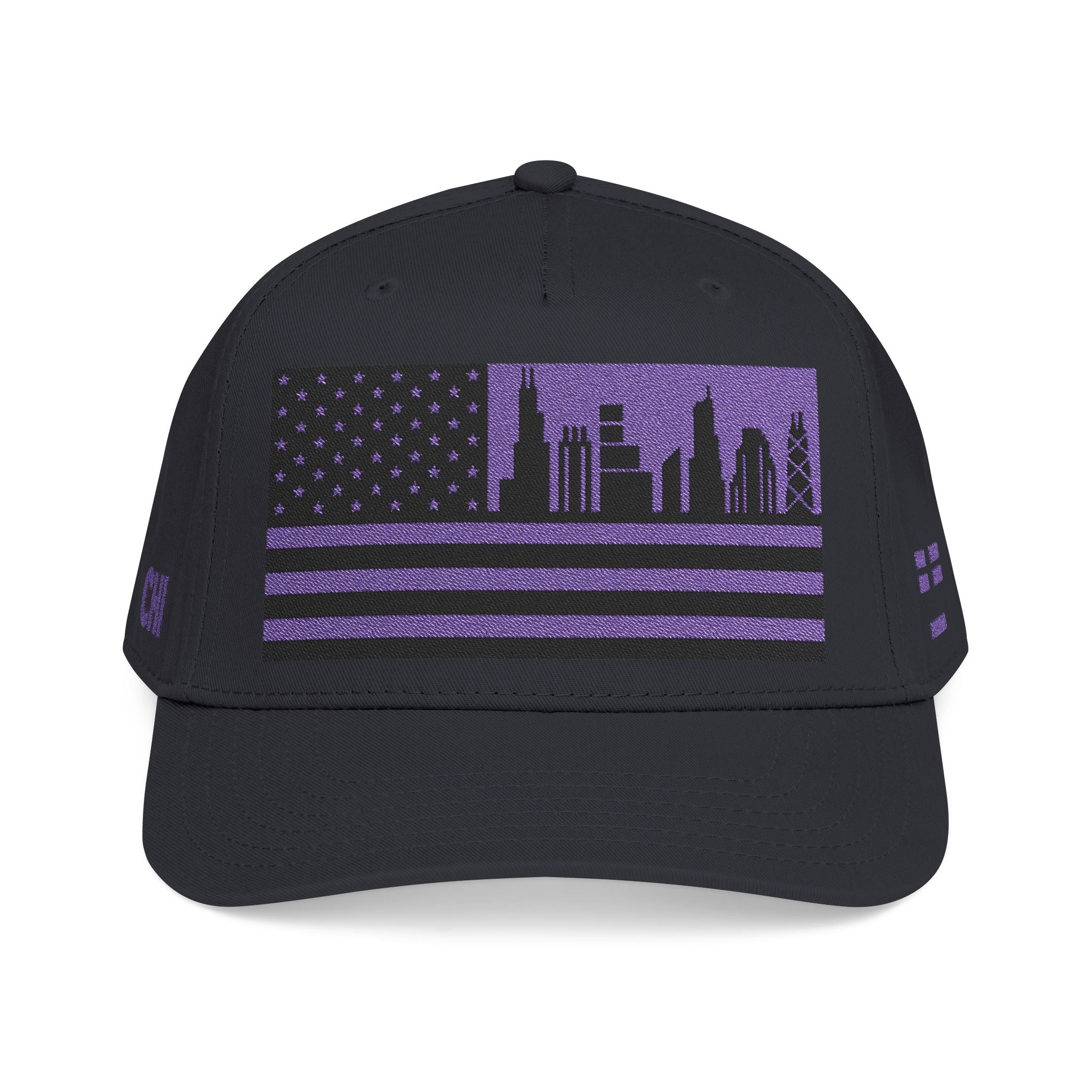 Chicago City Skyline Cap - Purple/Black Flag