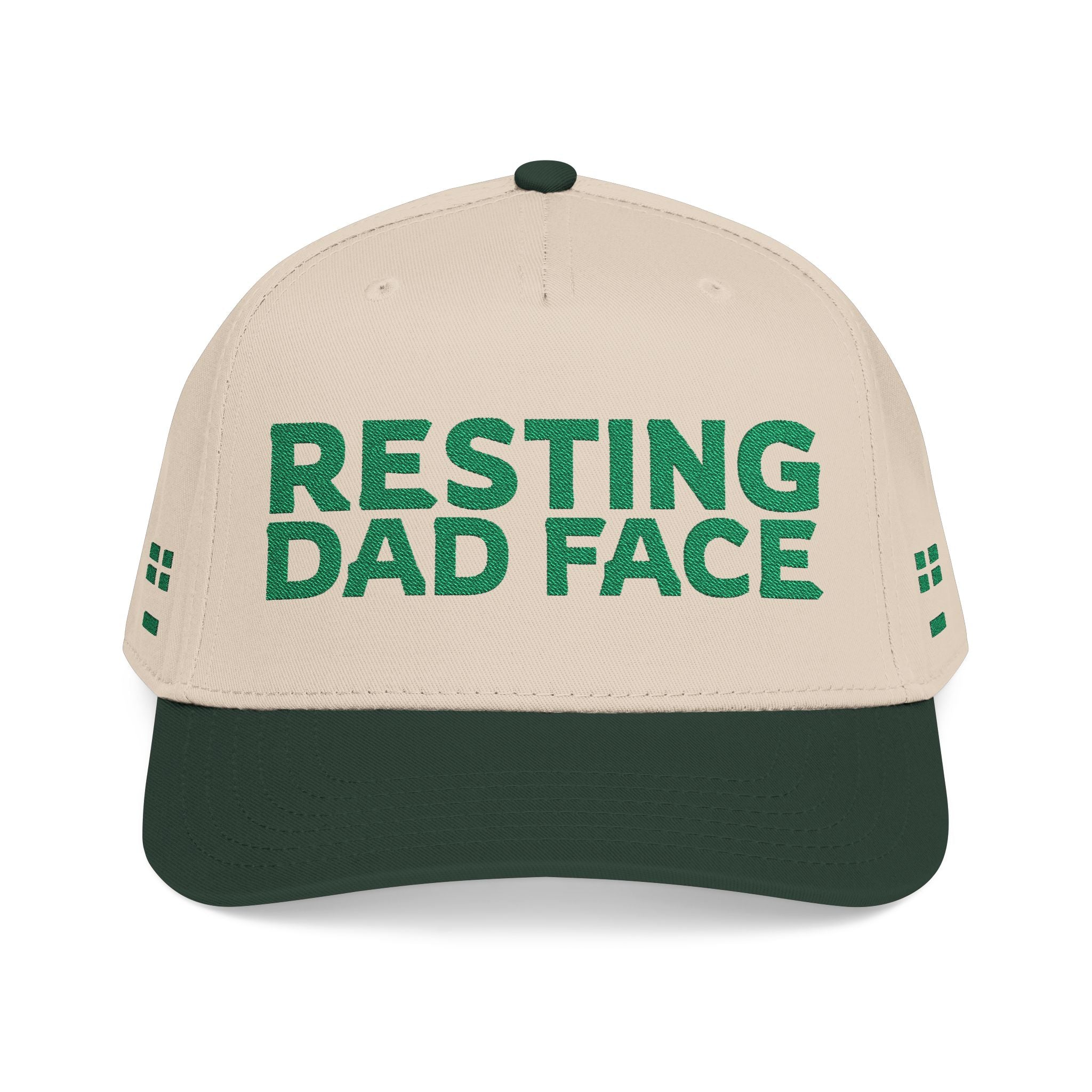 Resting Dad Face Cap - Green Embroidery