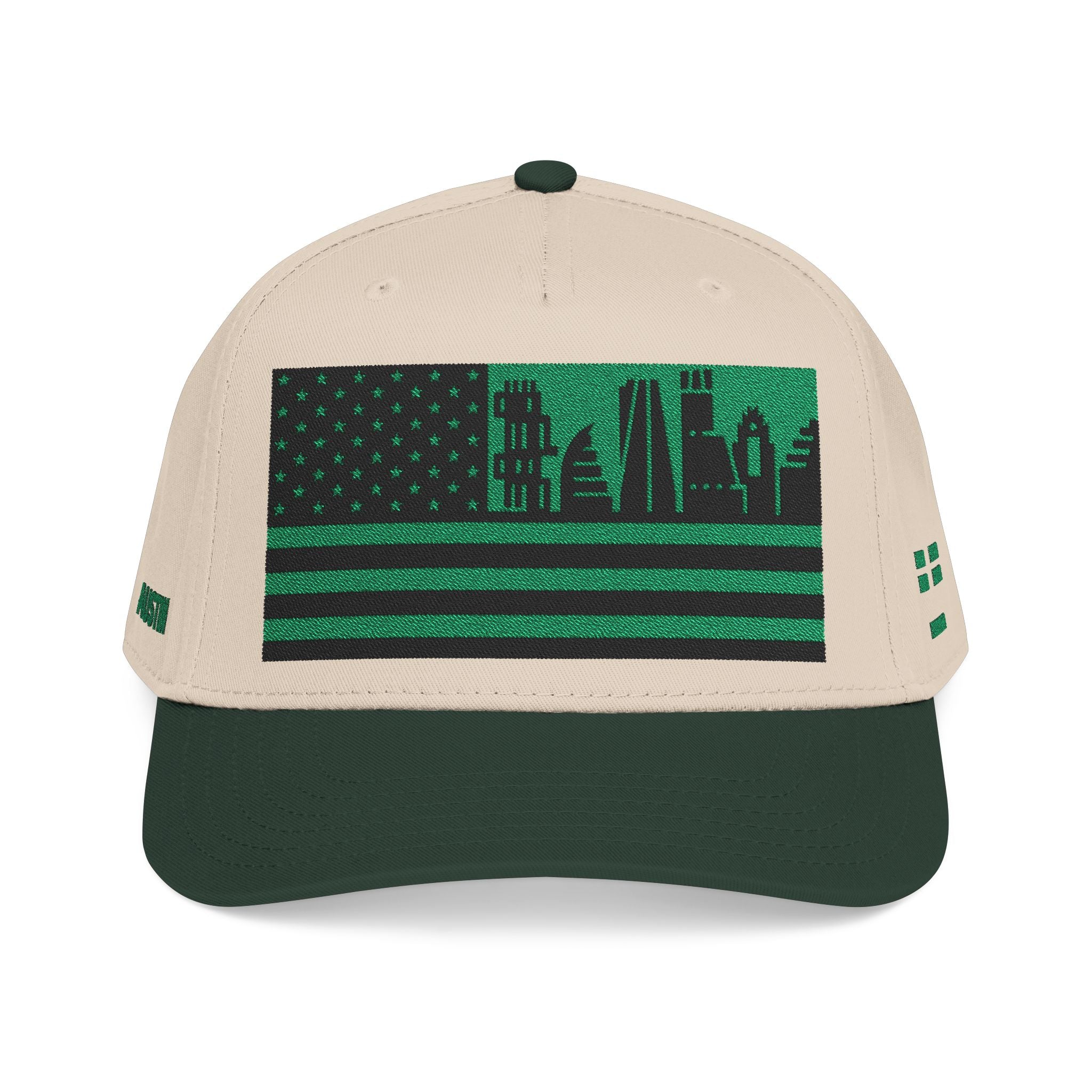 Austin City Skyline Cap - Green/Black Flag