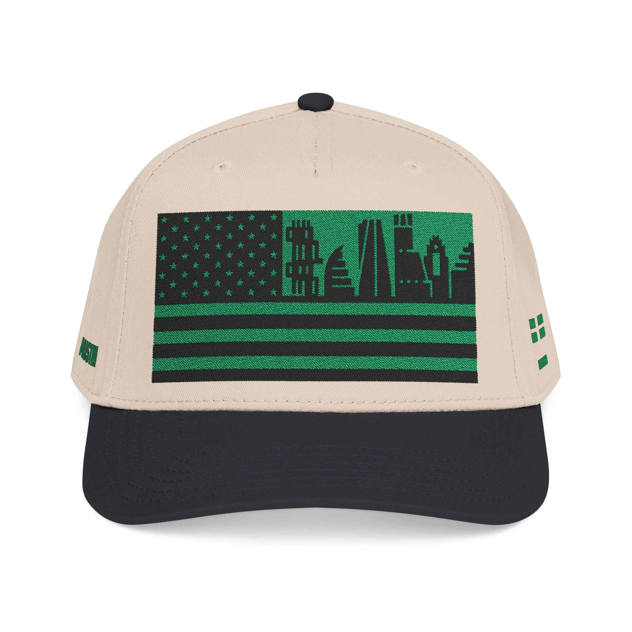 Austin City Skyline Cap - Green/Black Flag