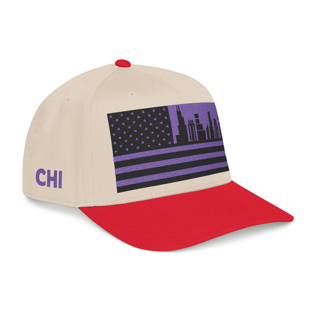 Chicago City Skyline Cap - Purple/Black Flag