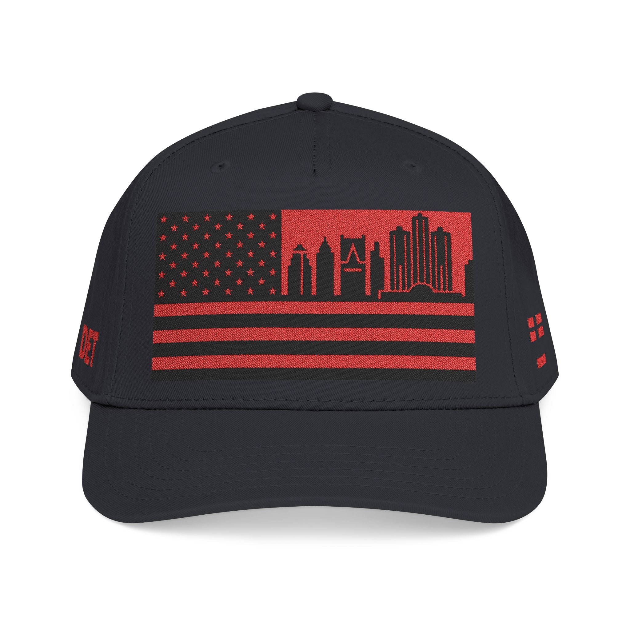 Detroit City Skyline Cap - Red/Black Flag