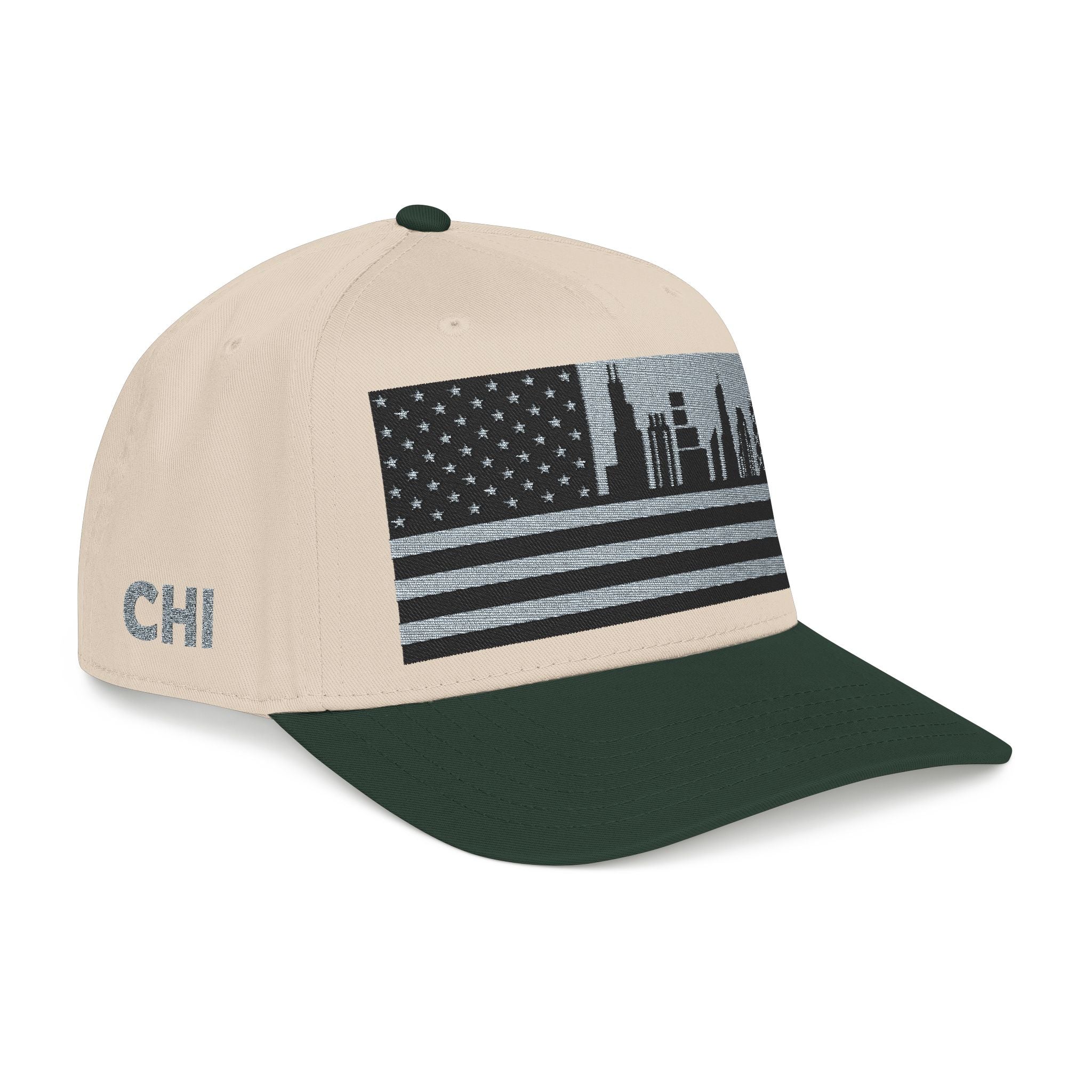 Chicago City Skyline Cap - Grey/Black Flag