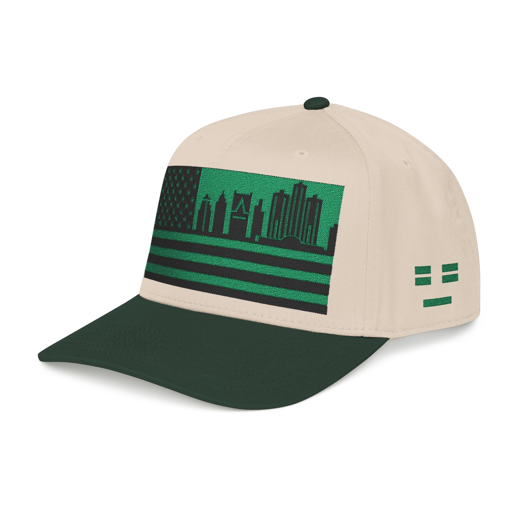 Detroit City Skyline Cap - Green/Black Flag