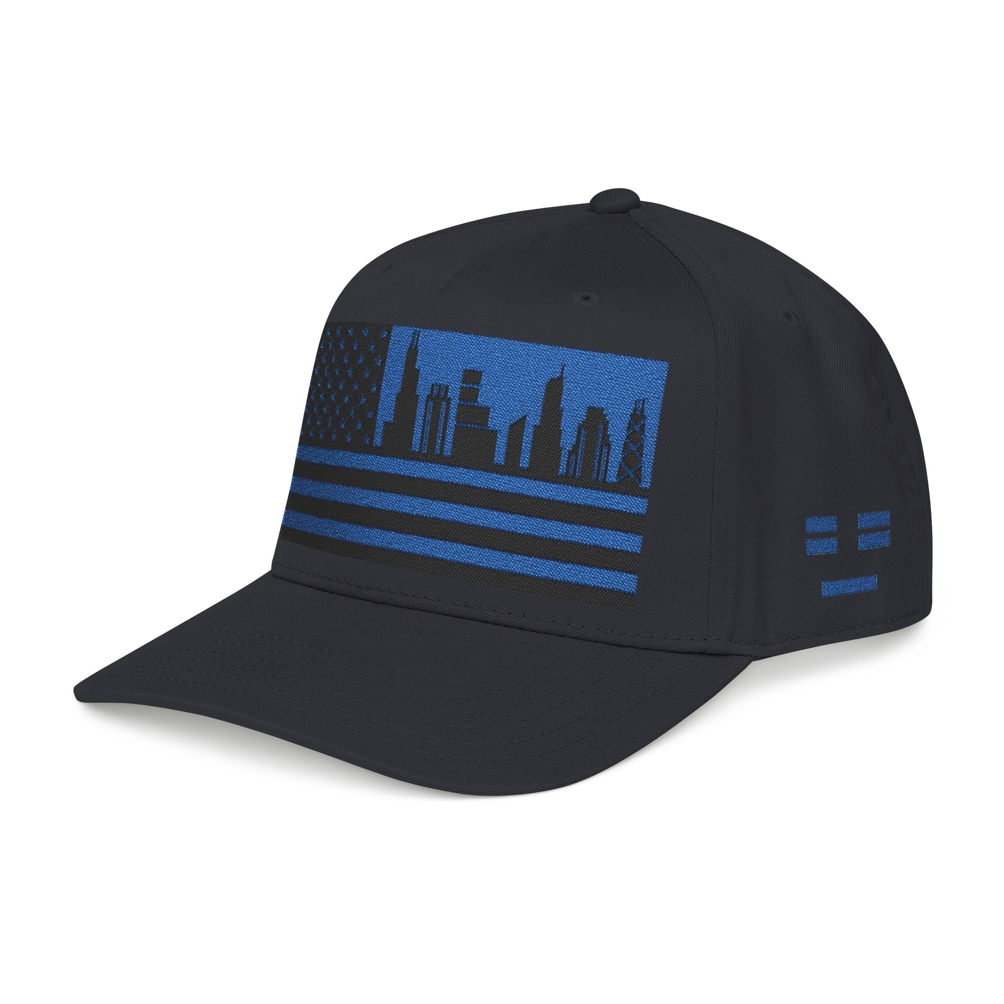 Chicago City Skyline Cap - Blue/Black Flag