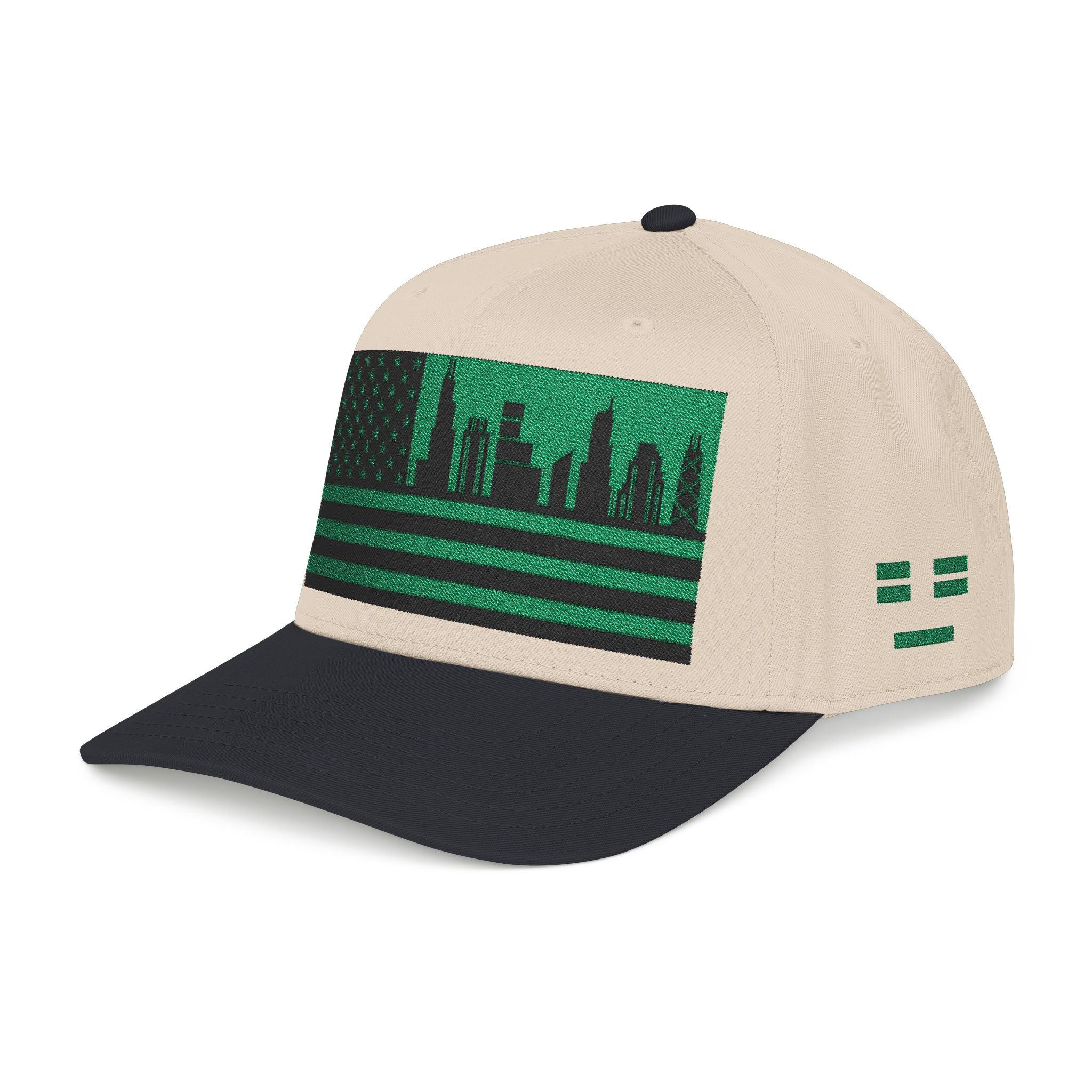 Chicago City Skyline Cap - Green/Black Flag