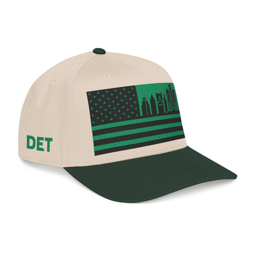 Detroit City Skyline Cap - Green/Black Flag