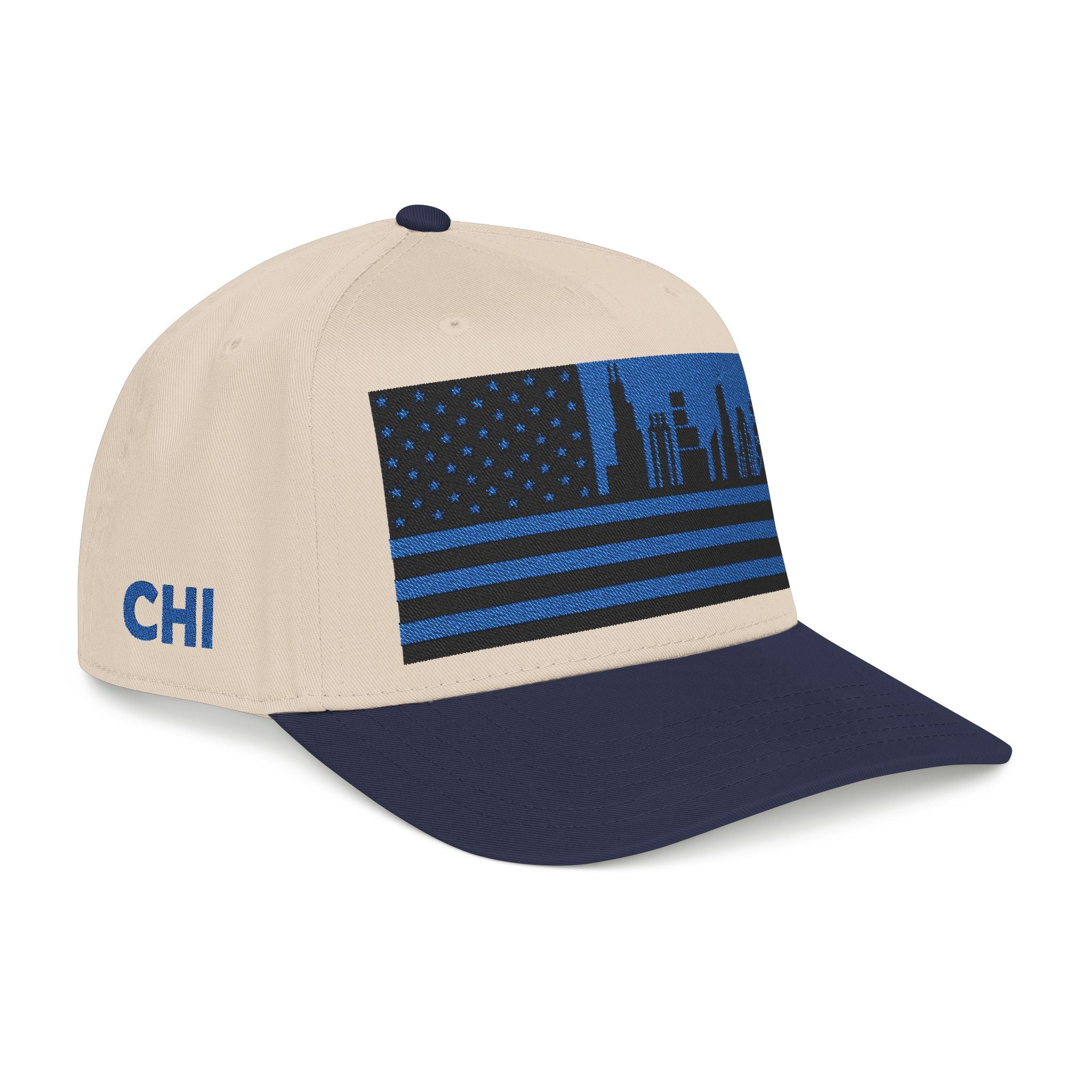 Chicago City Skyline Cap - Blue/Black Flag