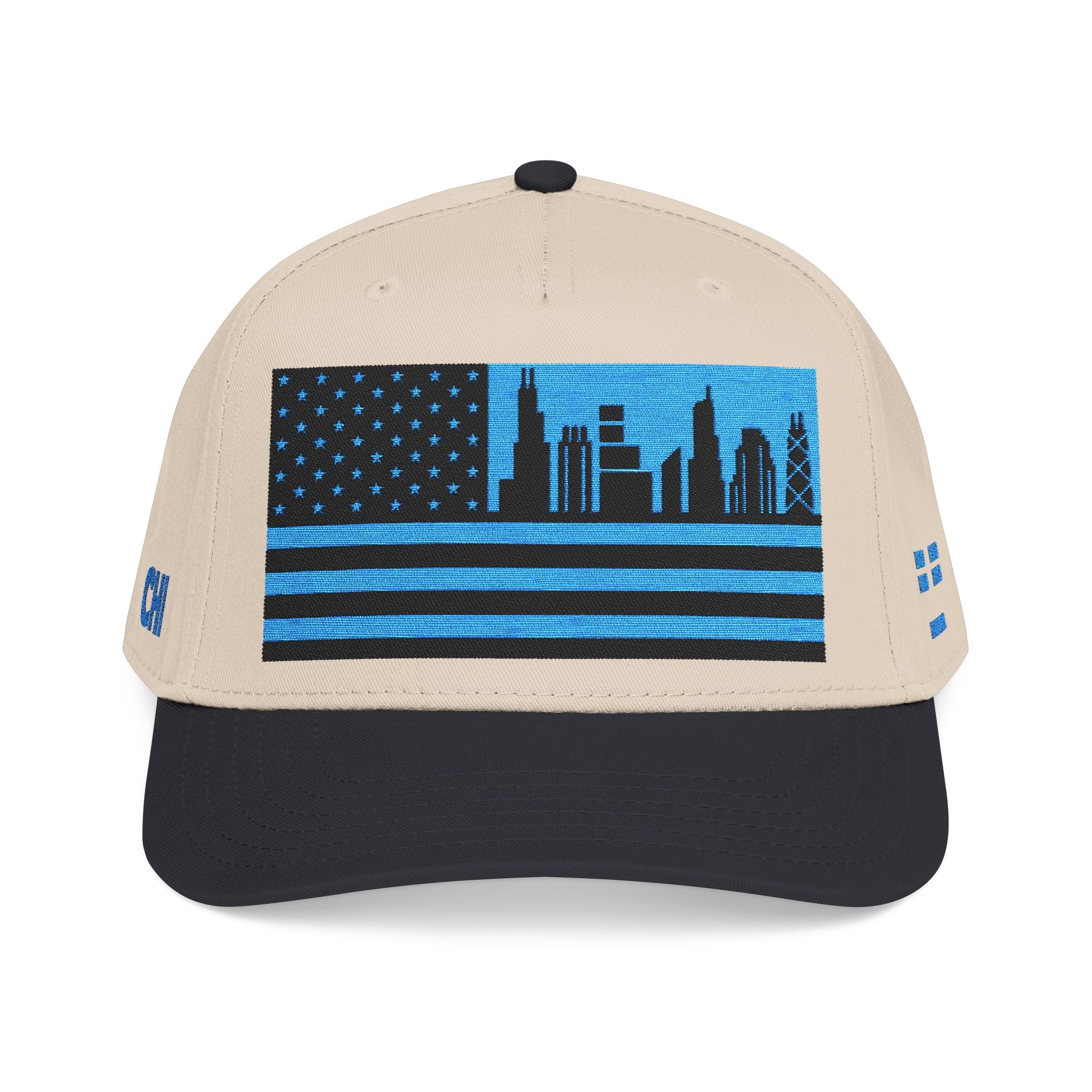 Chicago City Skyline Cap - Light Blue/Black Flag