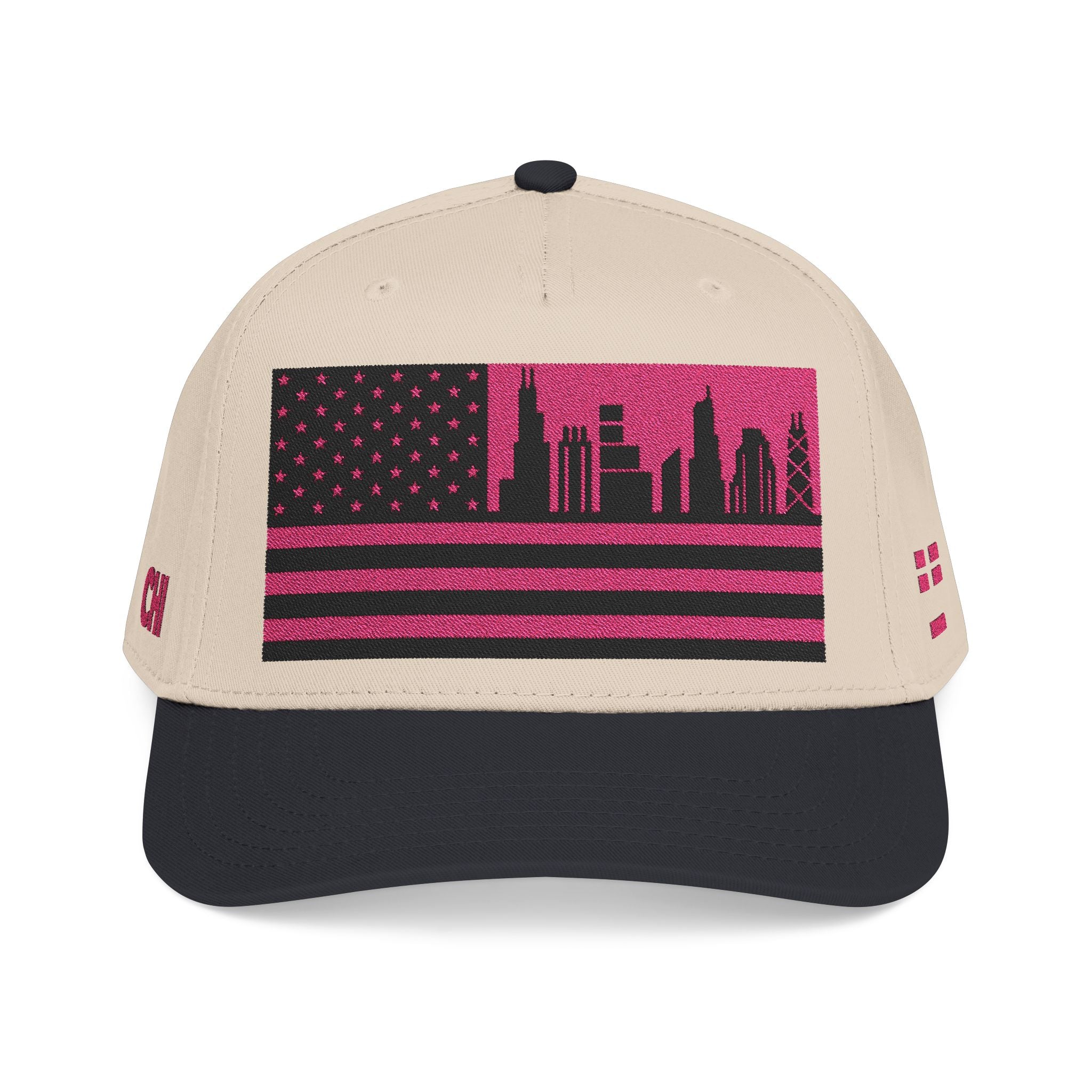 Chicago City Skyline Cap - Pink/Black Flag