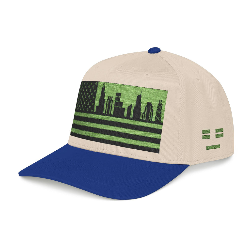 Chicago City Skyline Cap - Light Green/Black Flag