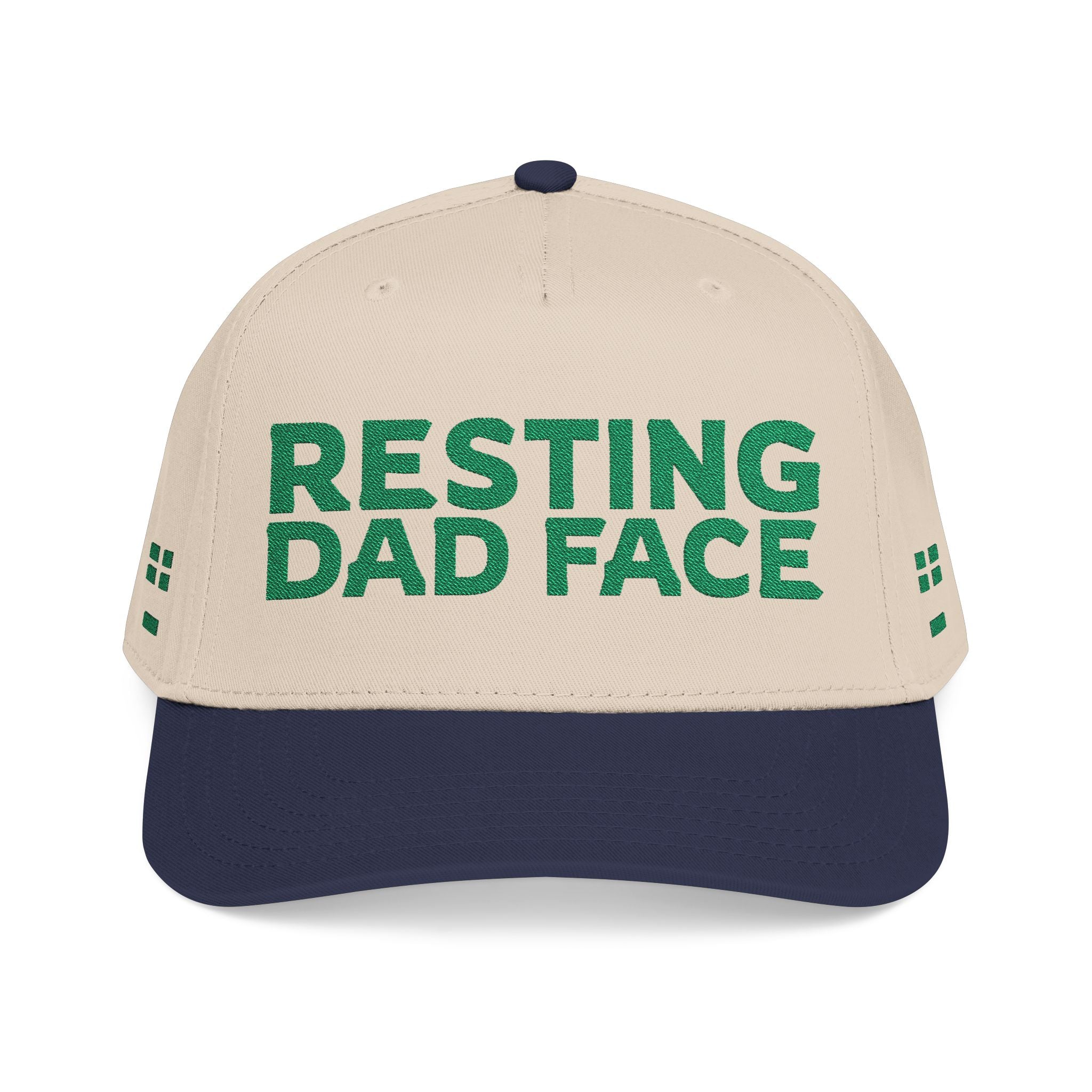 Resting Dad Face Cap - Green Embroidery