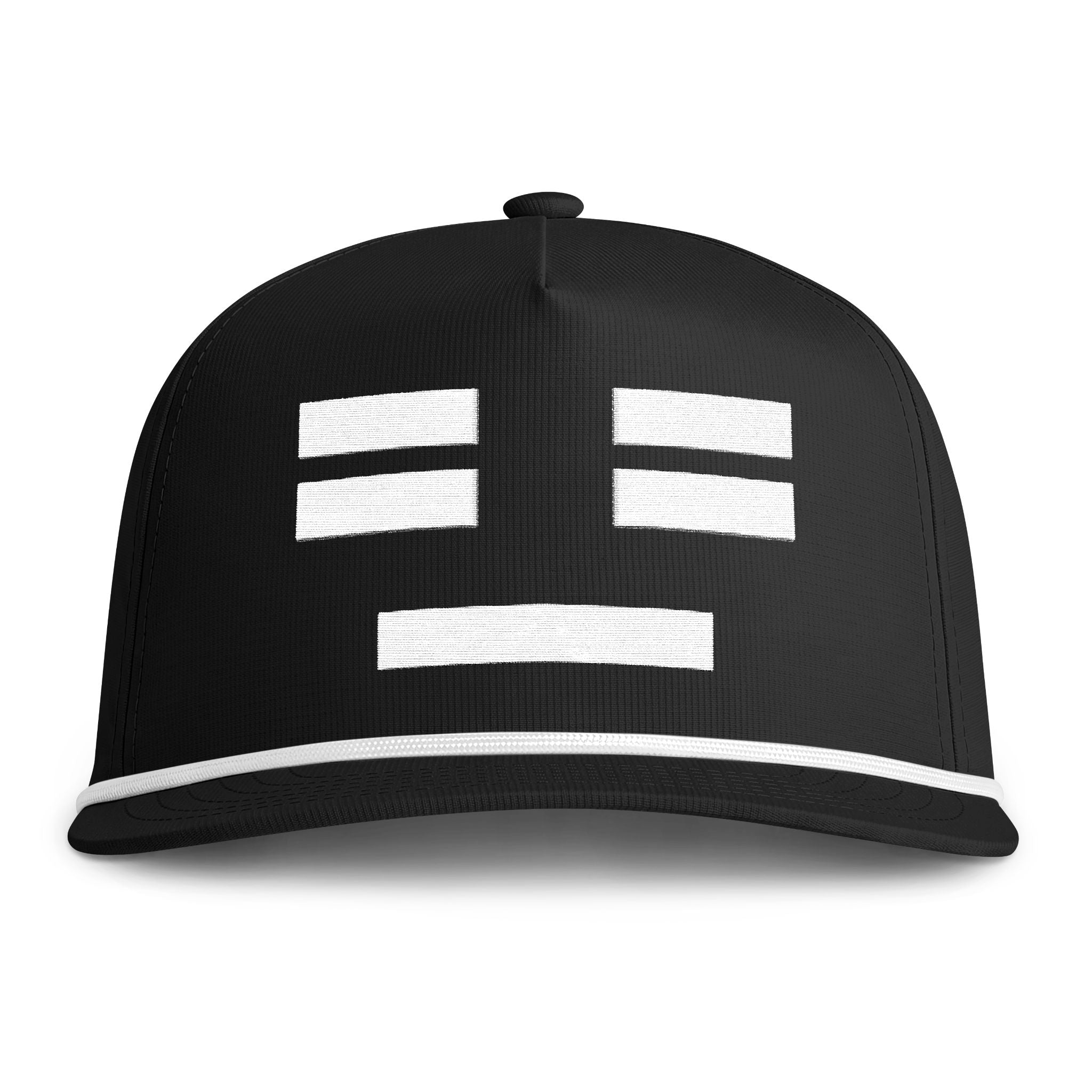 Face Icon Hat - Black/White Premium Snapback Cap