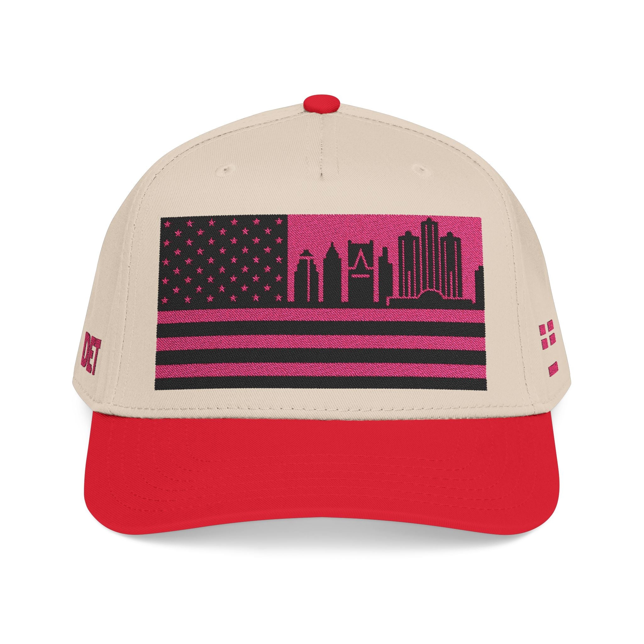 Detroit City Skyline Cap - Pink/Black Flag