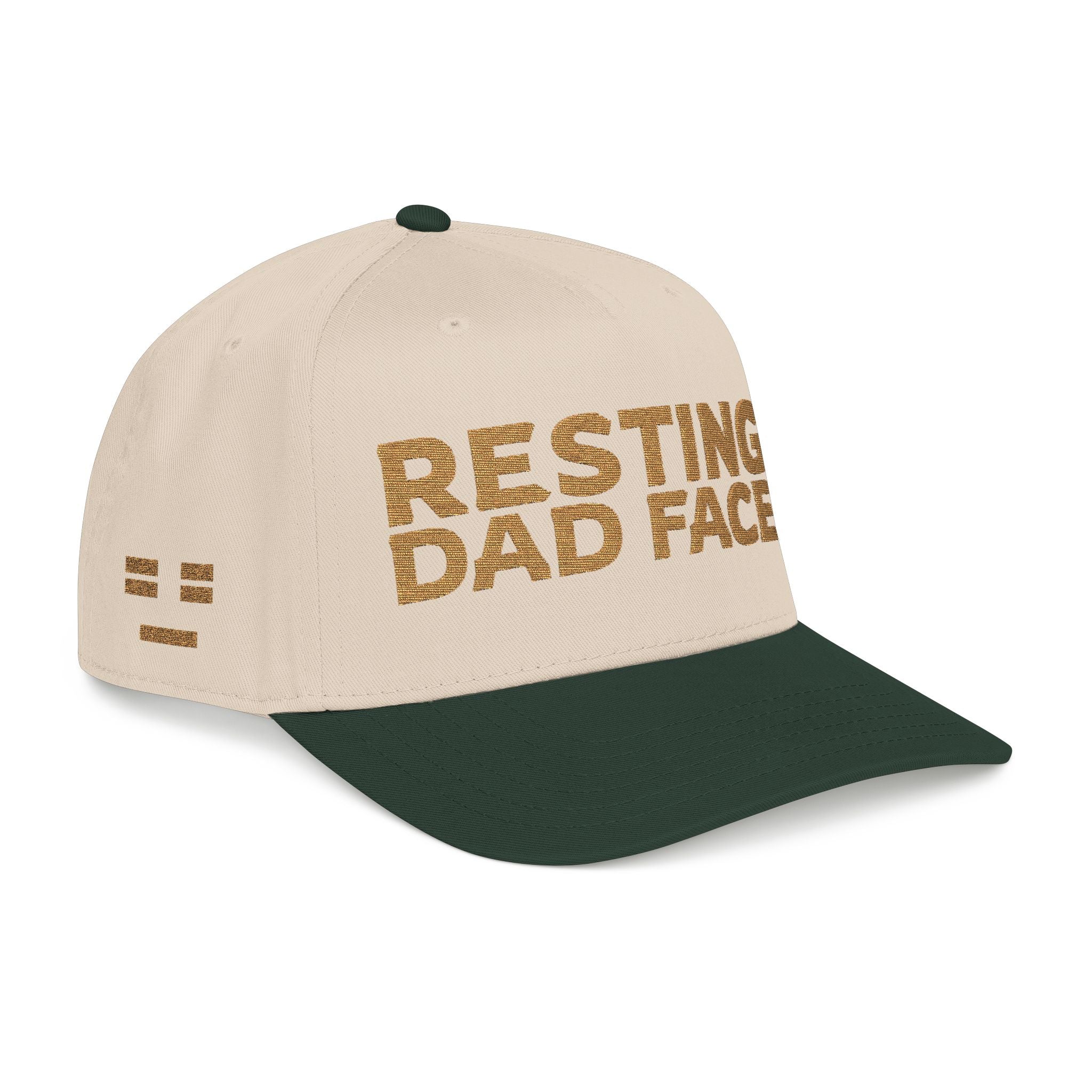 Resting Dad Face Cap - Gold Embroidery