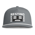 Resting Dad Face Black Icon Hat - Grey/White Premium Snapback Cap