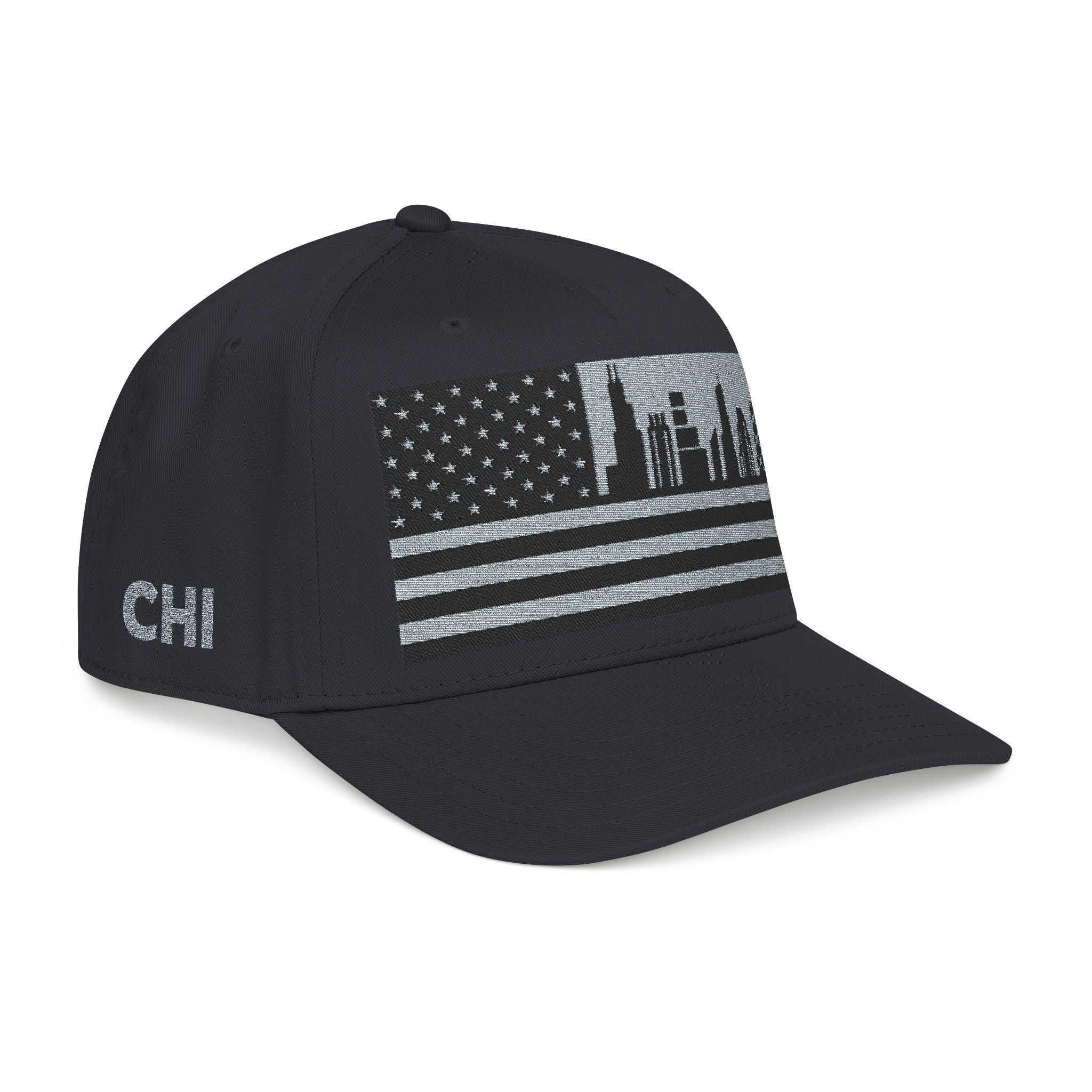 Chicago City Skyline Cap - Grey/Black Flag