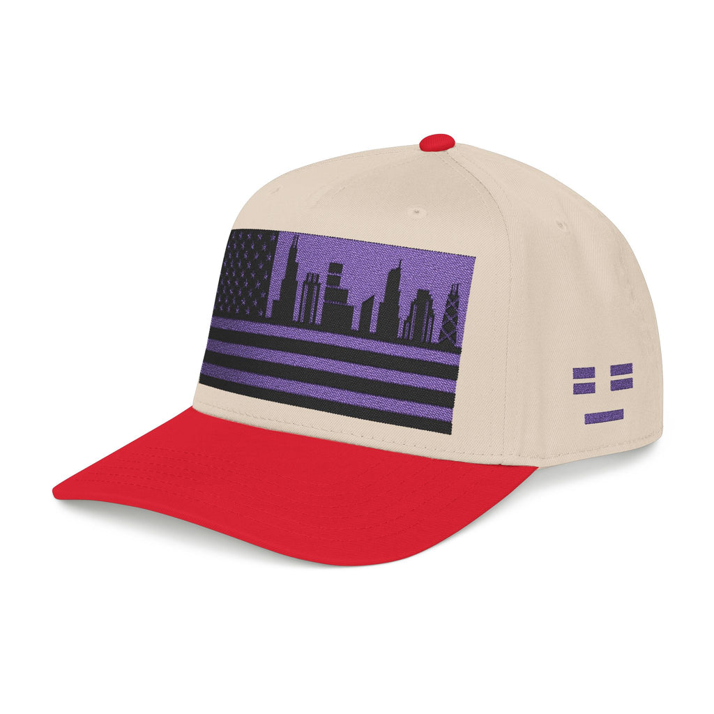 Chicago City Skyline Cap - Purple/Black Flag